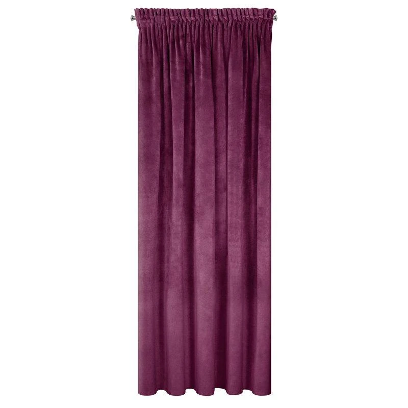 Naktinė užuolaida iš minkšto aksomo Eurofirany DIVA LINE RIA 140X270 cm, juosta/ tunelis/ kabliukai, 300g/m2, spalva: violetinė
