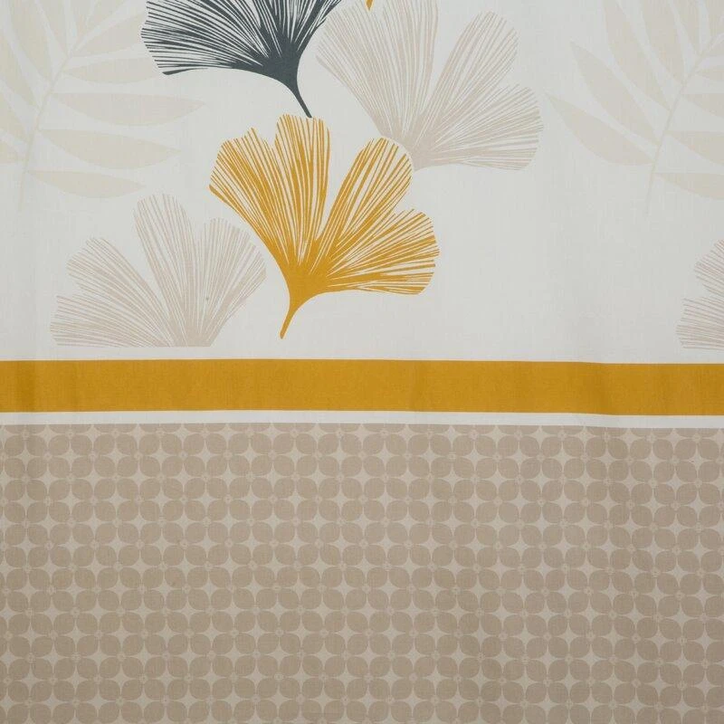 Eurofirany Mikropluošto patalynės komplektas 160x200 cm, medvilnės poliesterio mišinys, baltas geltonas smėlio spalvos lapų raštas, minkšta patalynė, patogi patalynė, patalynės užvalkalai Patalynė