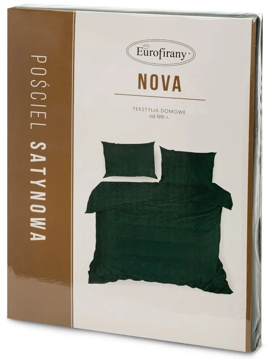 Eurofirany NOVA3 aukštos kokybės medvilninio satino vienspalvės patalynės komplektas, 180 X 200 cm, 2 vnt. 70 X 80cm, spalva: žalia