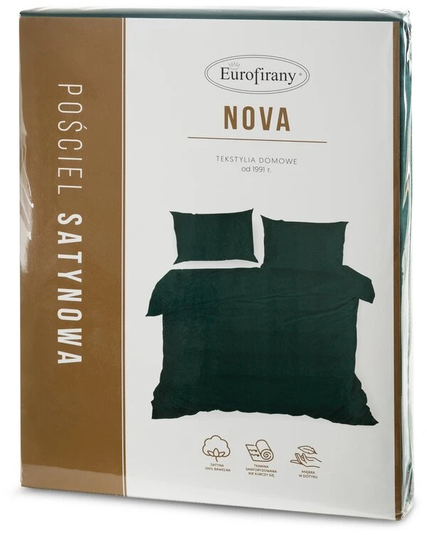 Patalynės komplektas Patalynė satynowa 220x200 Nova žalia dvipusė Eurofirany Patalynė