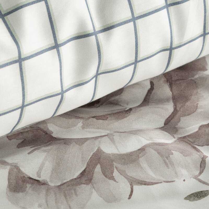 Eurofirany Medvilninio satino patalynės komplektas 160x200 cm, gėlėtas antklodės užvalkalas su pagalvių užvalkalais, kvėpuojantis 140 g/m², OEKO-TEX sertifikatas, lengva priežiūra, miegamojo tekstilė