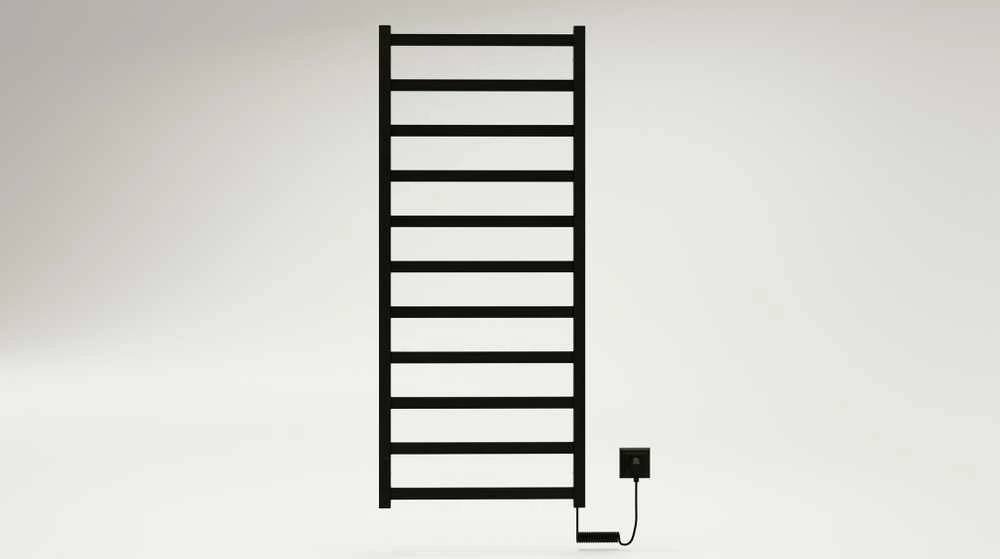 Elektrinis, juodas rankšluosčių džiovintuvas-gyvatukas Nemo Lux King 13, 147x53 cm