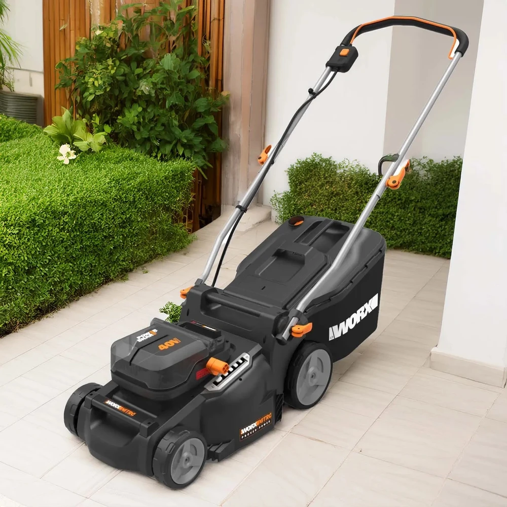 Akumuliatorinė vejapjovė WORX WG737E, 37 cm, 2 × 4 Ah akumuliatoriai, 40 l
