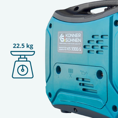 Inverterinis generatorius Könner & Söhnen KS 3000i S, 3,0 kW, 230 V, 4 l, IP23M aprašymas - Prekės nuotrauka