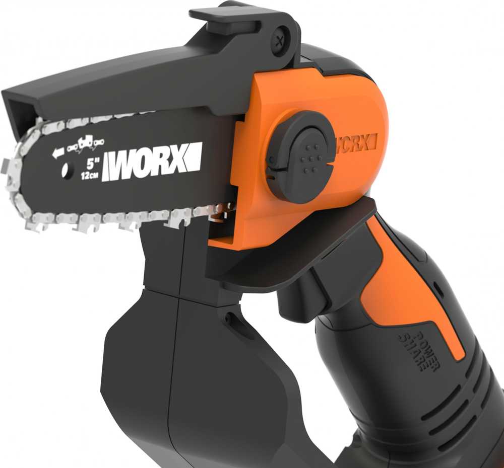 Akumuliatorinis grandininis pjūklas Worx WG324E.9, 20 V, 12 cm (be akum. ir įkroviklio)