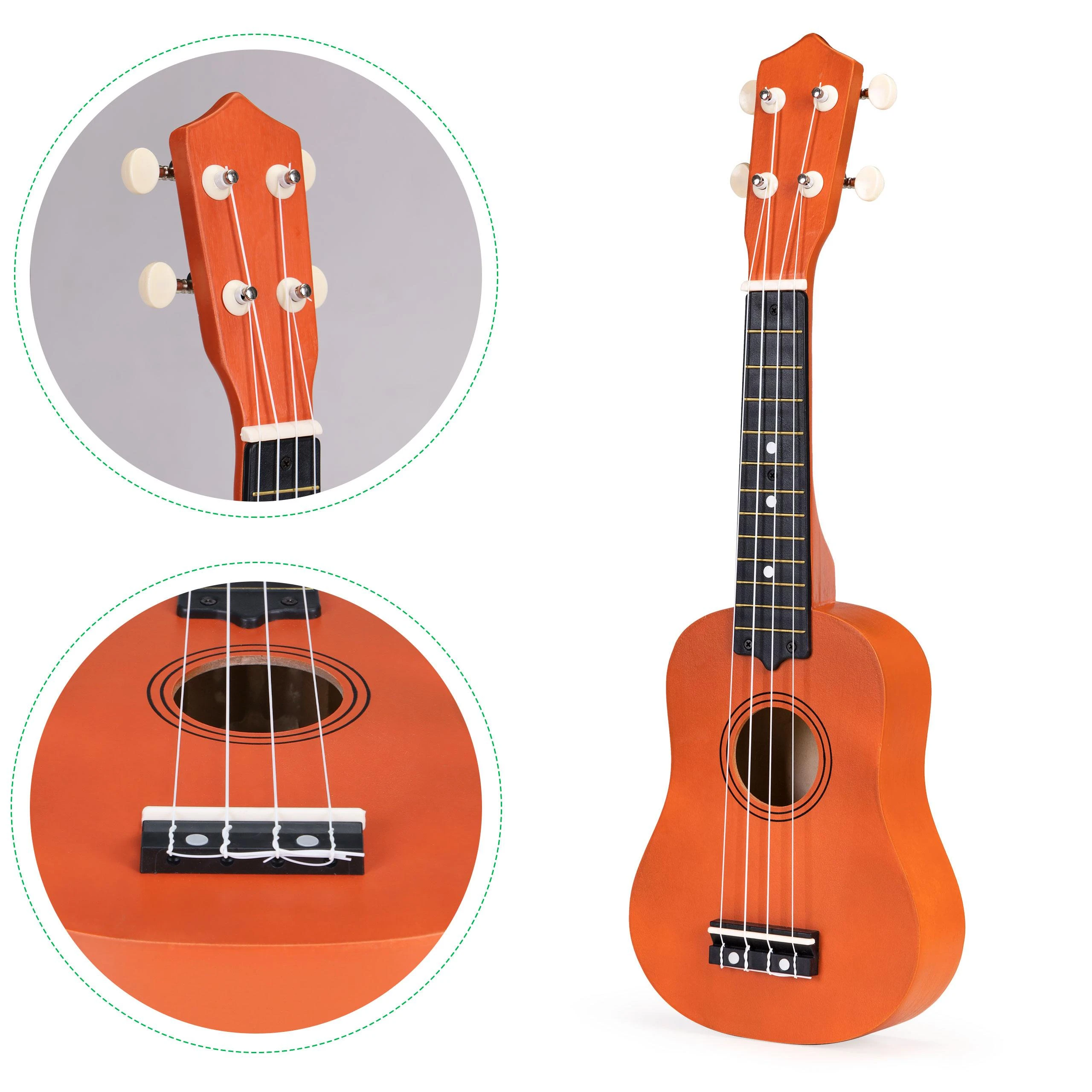 Vaikiškas medinis ukulelė 4 stygų ECOTOYS