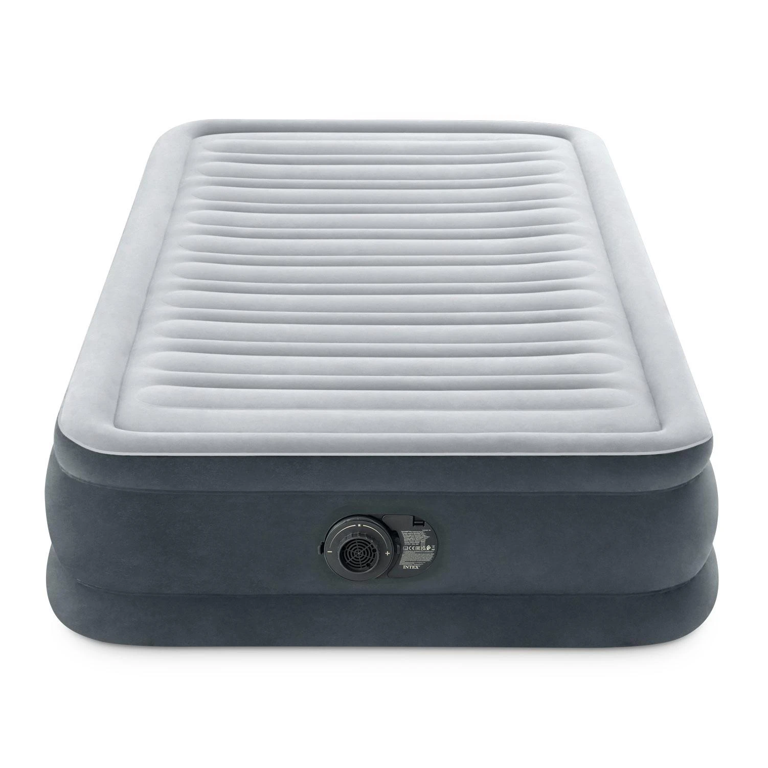 Pripučiamas čiužinys INTEX Twin Comfort-Plush Mid-Rise su integruota elektrine pompa, 99×191×33 cm