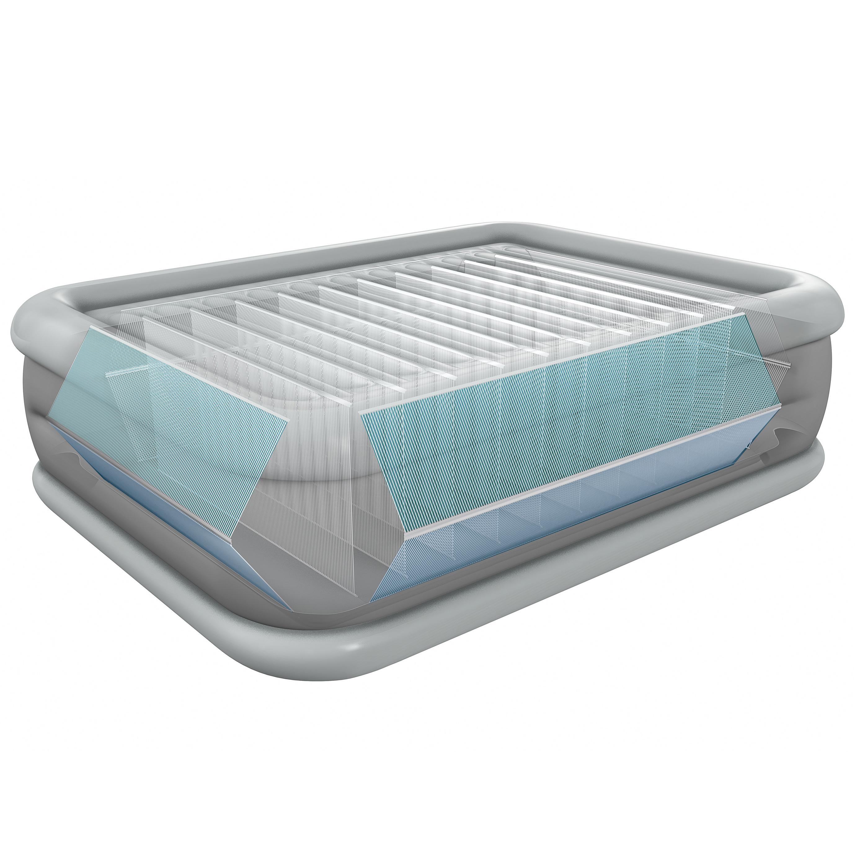 Pripučiamas čiužinys-lova INTEX Queen Comfort-Plush, Airbed W/Fiber-Tech RP su pompa,152x203x52cm
