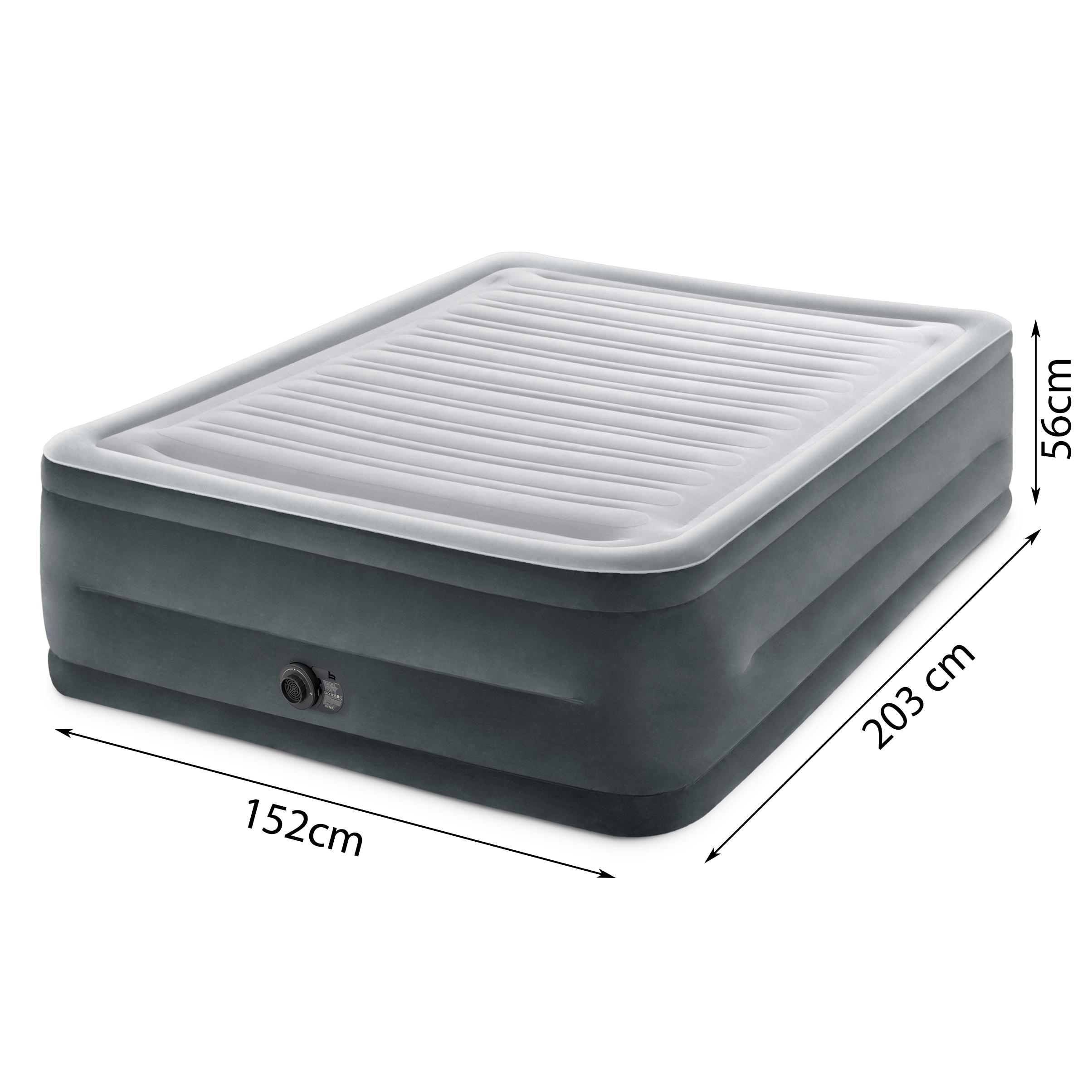 Pripučiamas čiužinys-lova INTEX Queen Comfort-Plush, Airbed W/Fiber-Tech RP su pompa,152x203x52cm