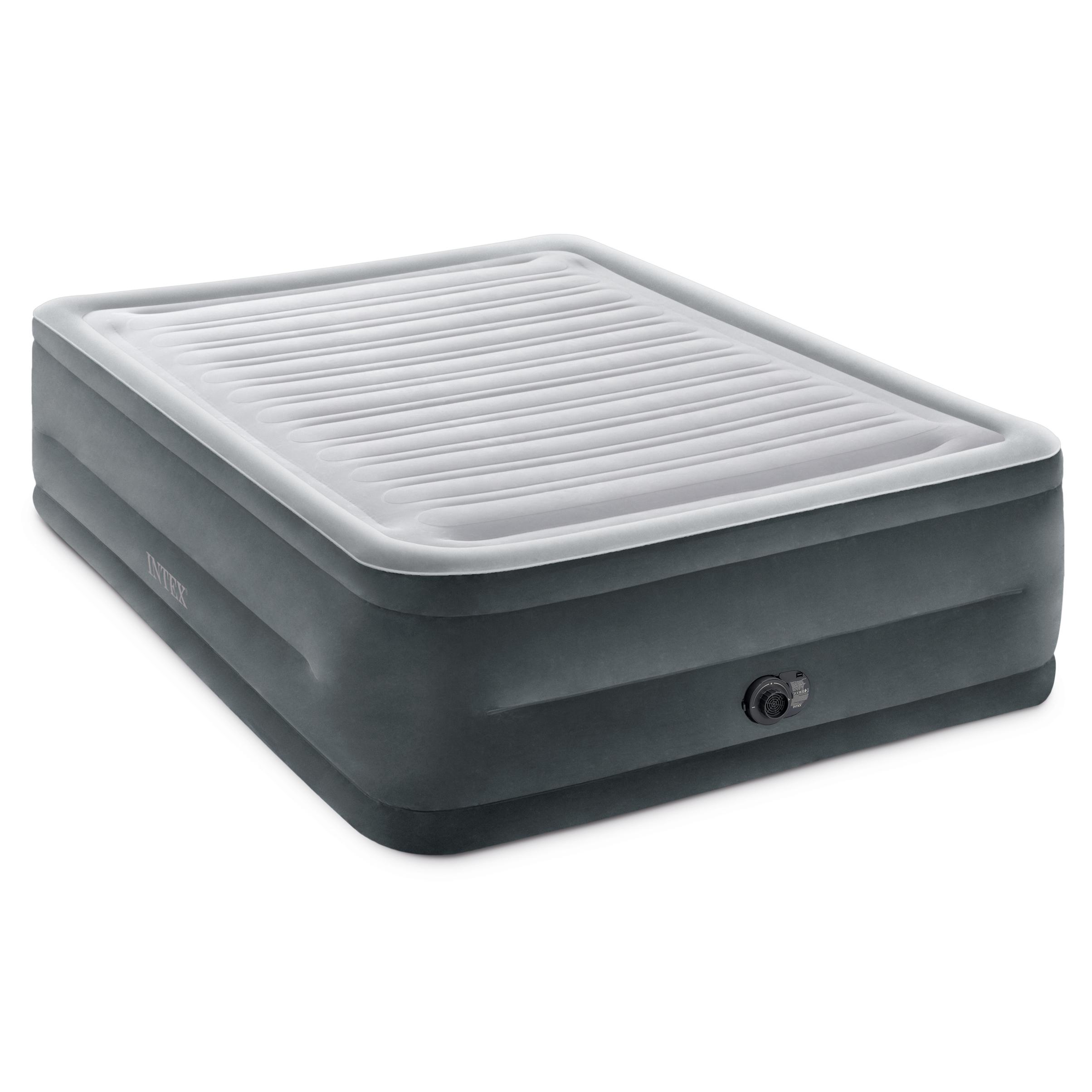 Pripučiamas čiužinys-lova INTEX Queen Comfort-Plush, Airbed W/Fiber-Tech RP su pompa,152x203x52cm