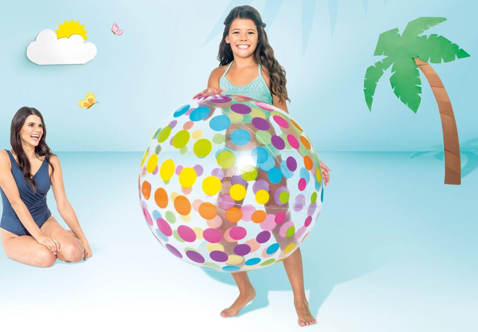 Pripučiamas paplūdimio kamuolys didelis Jumbo 107cm INTEX 59065