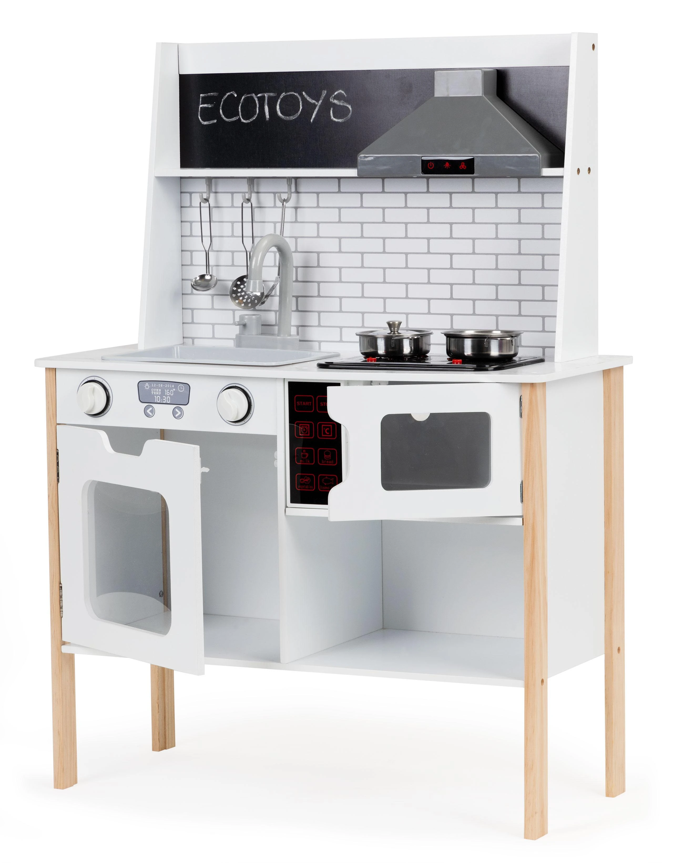 Medinė virtuvėlė vaikams su garsais ir šviesomis ECOTOYS