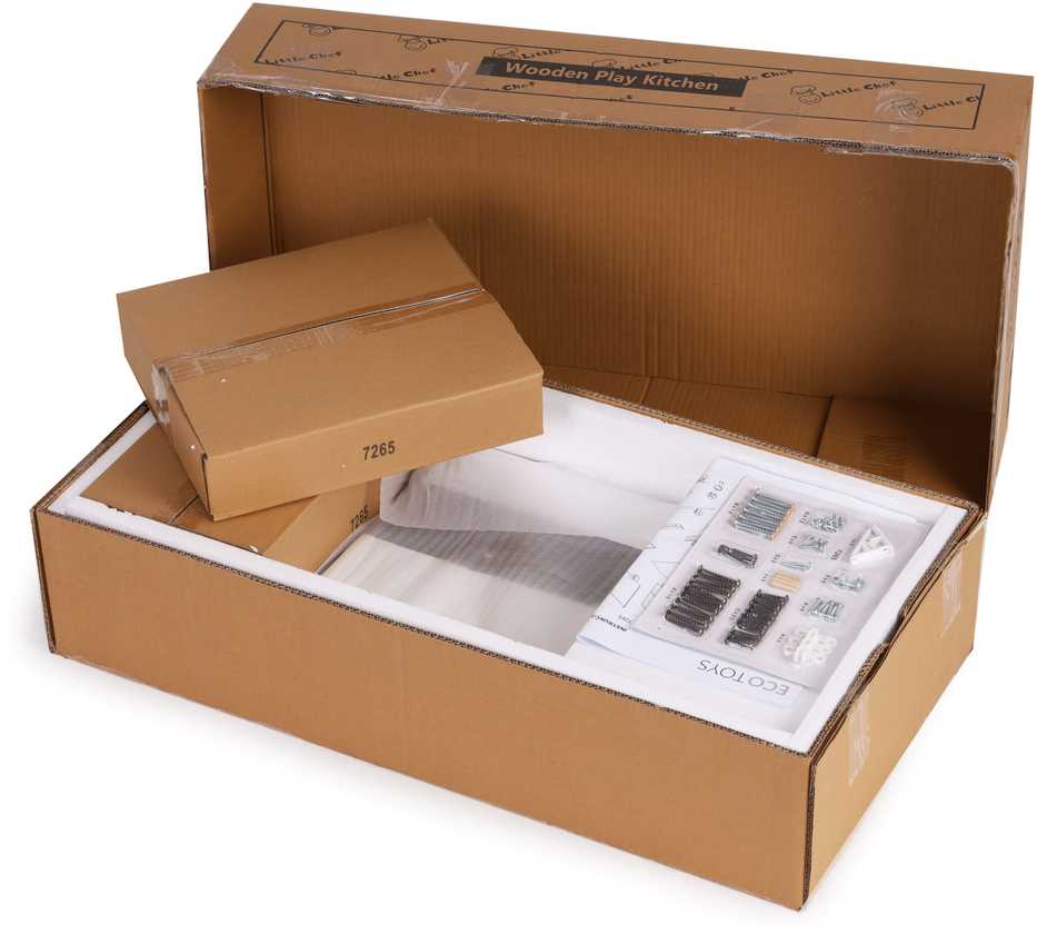 Medinė vaikų virtuvėlė su priedais ECOTOYS