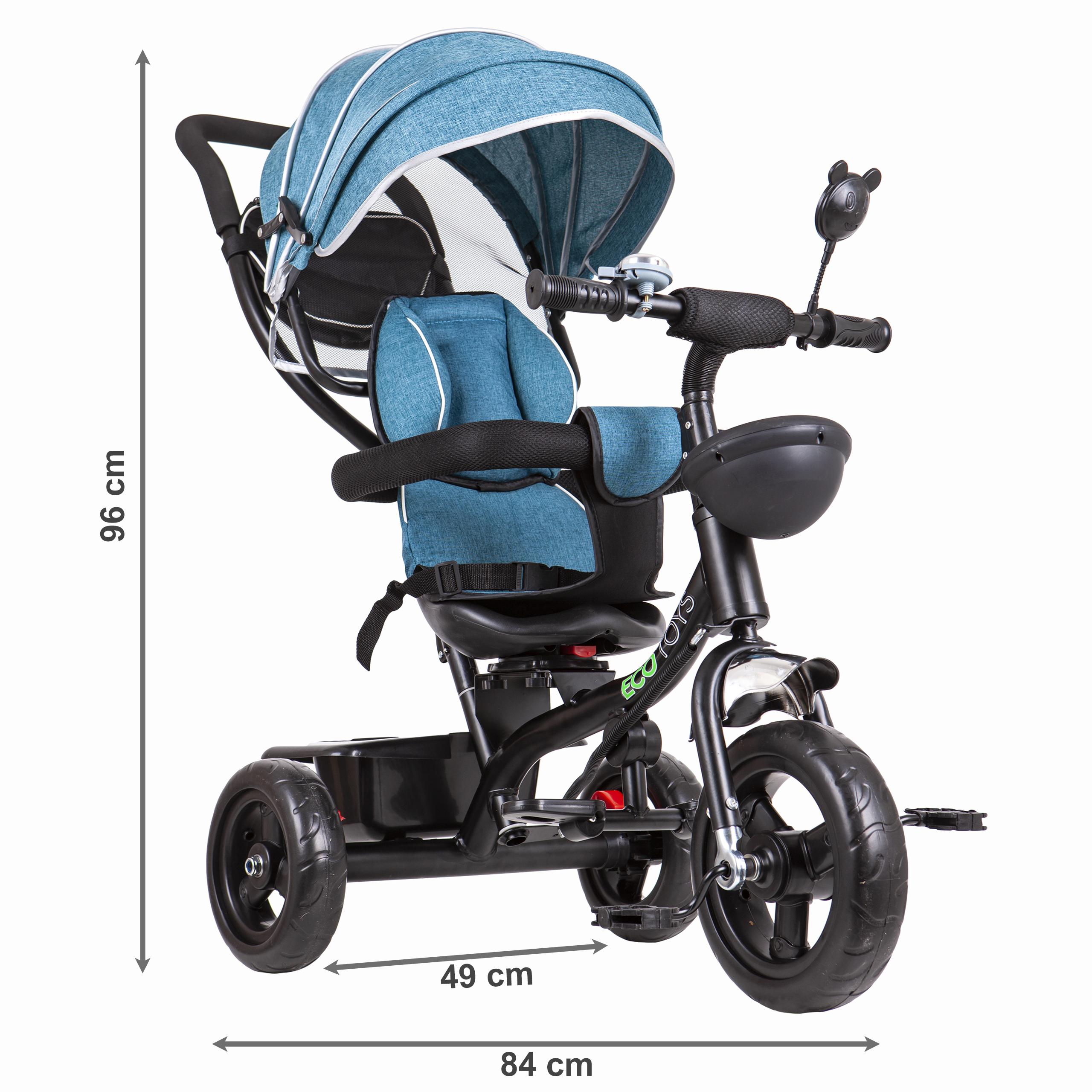 Ecotoys Dviračio triratukas vežimėlio pasukama sėdynė