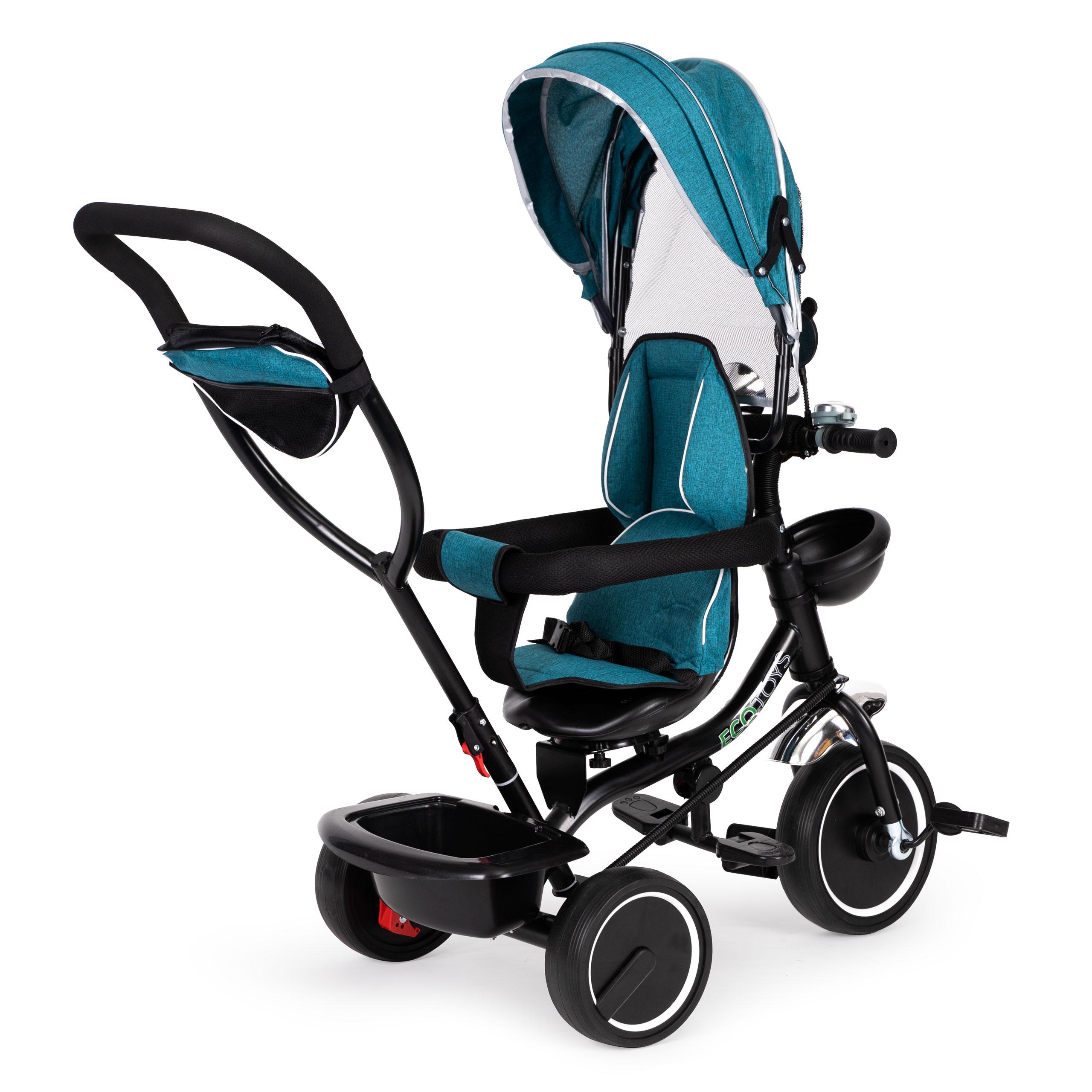 Ecotoys Dviračio triratukas vežimėlio pasukama sėdynė