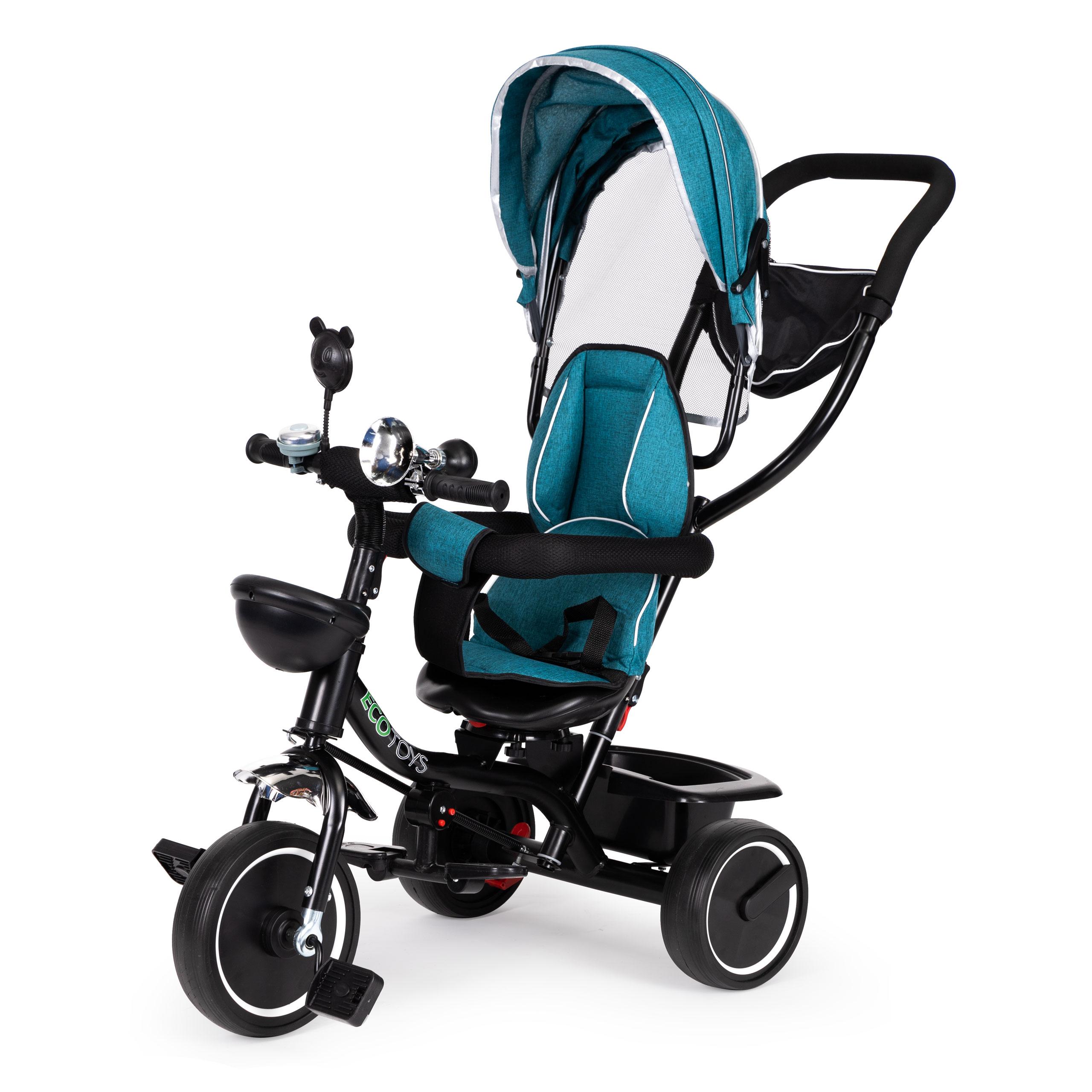 Ecotoys Dviračio triratukas vežimėlio pasukama sėdynė