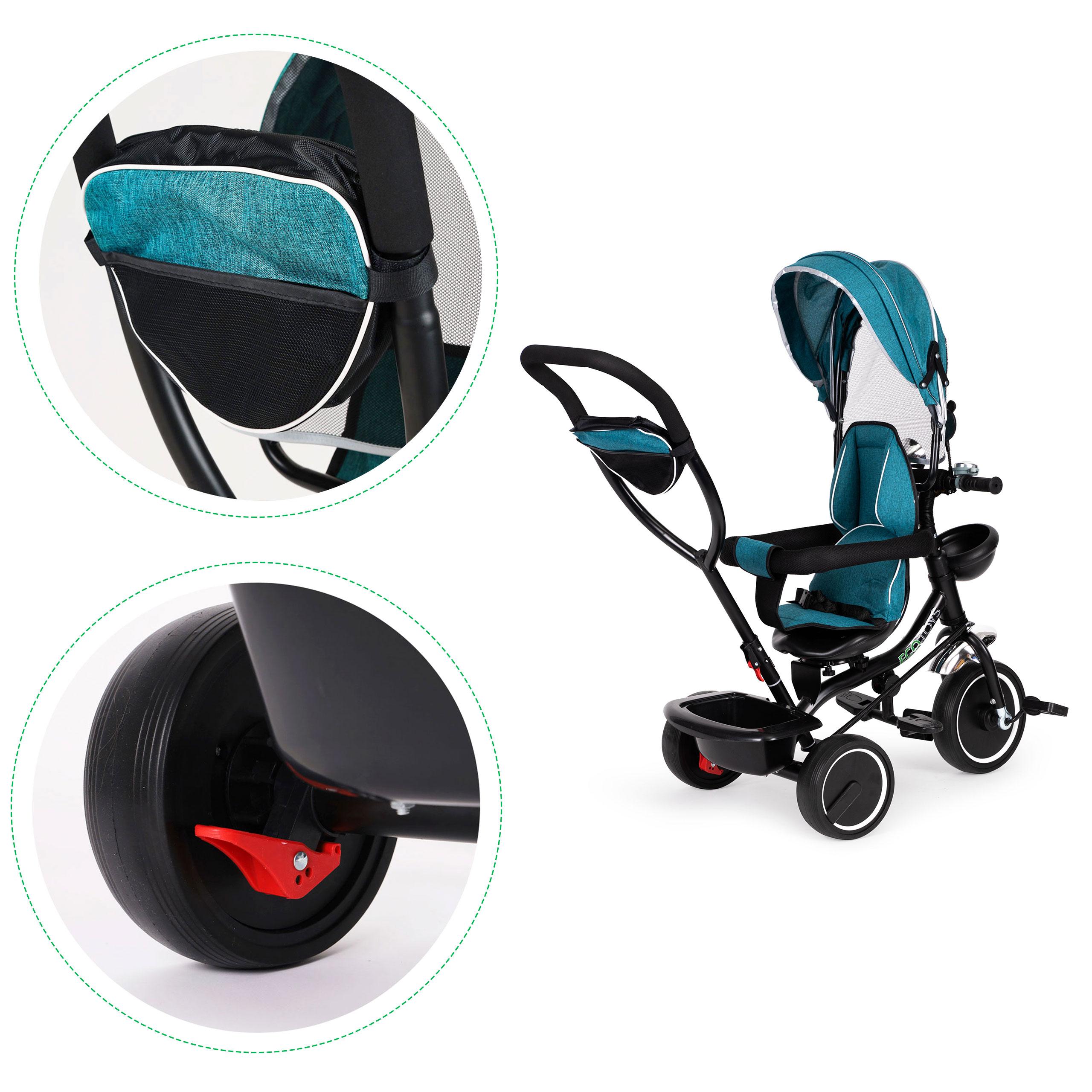 Ecotoys Dviračio triratukas vežimėlio pasukama sėdynė