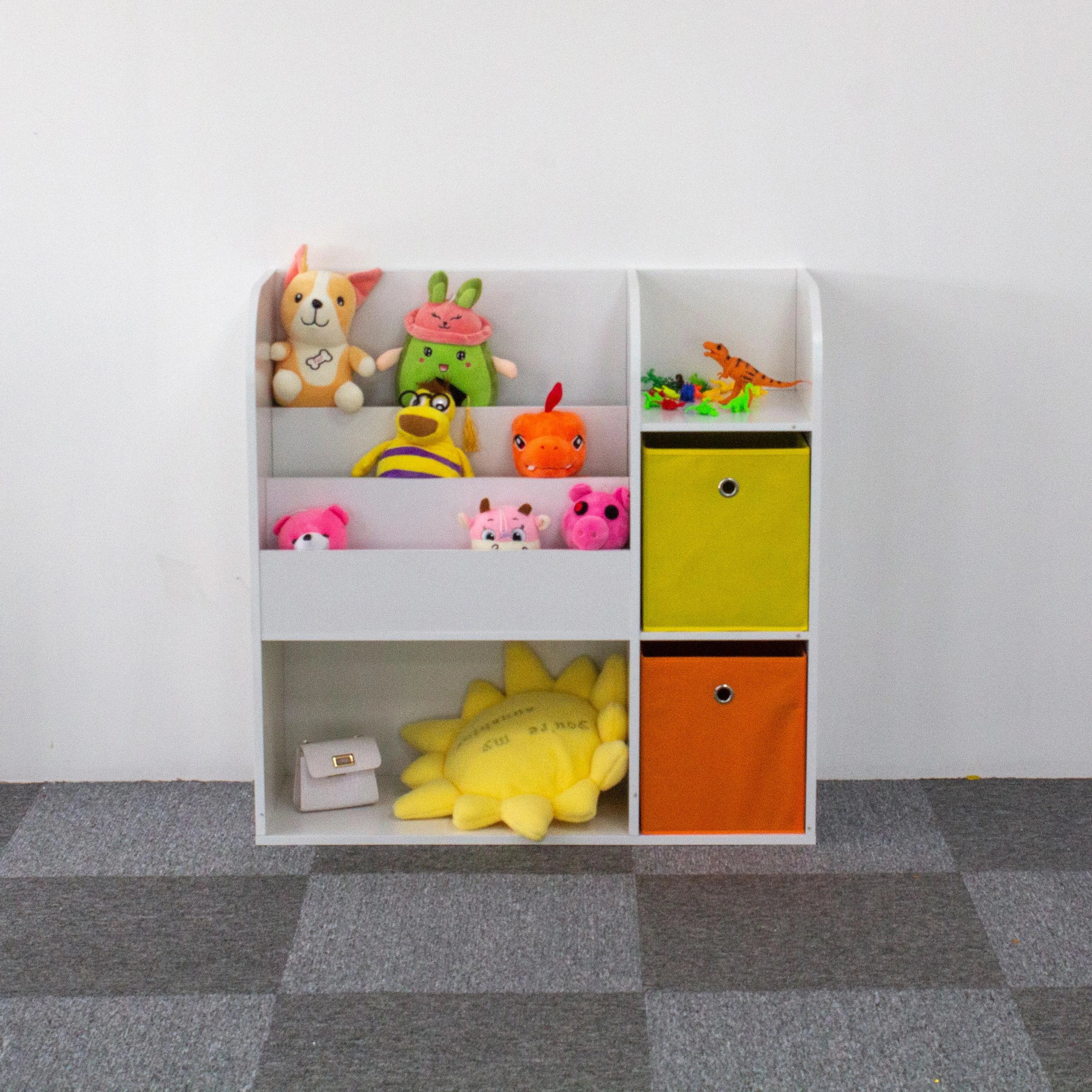 Medinė lentyna vaikams, vaikų spintelė, skyriai, organizatorius ECOTOYS