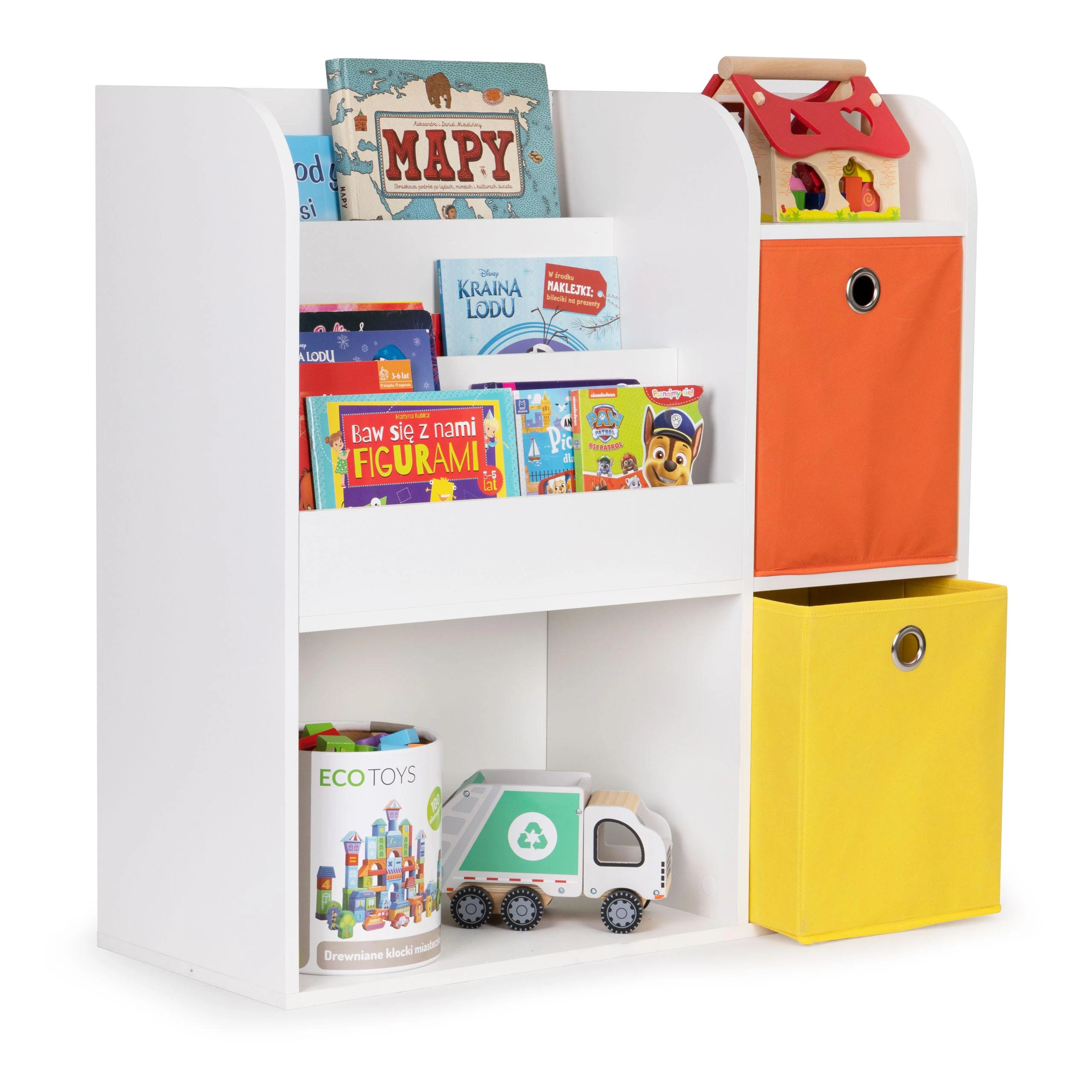 Medinė lentyna vaikams, vaikų spintelė, skyriai, organizatorius ECOTOYS