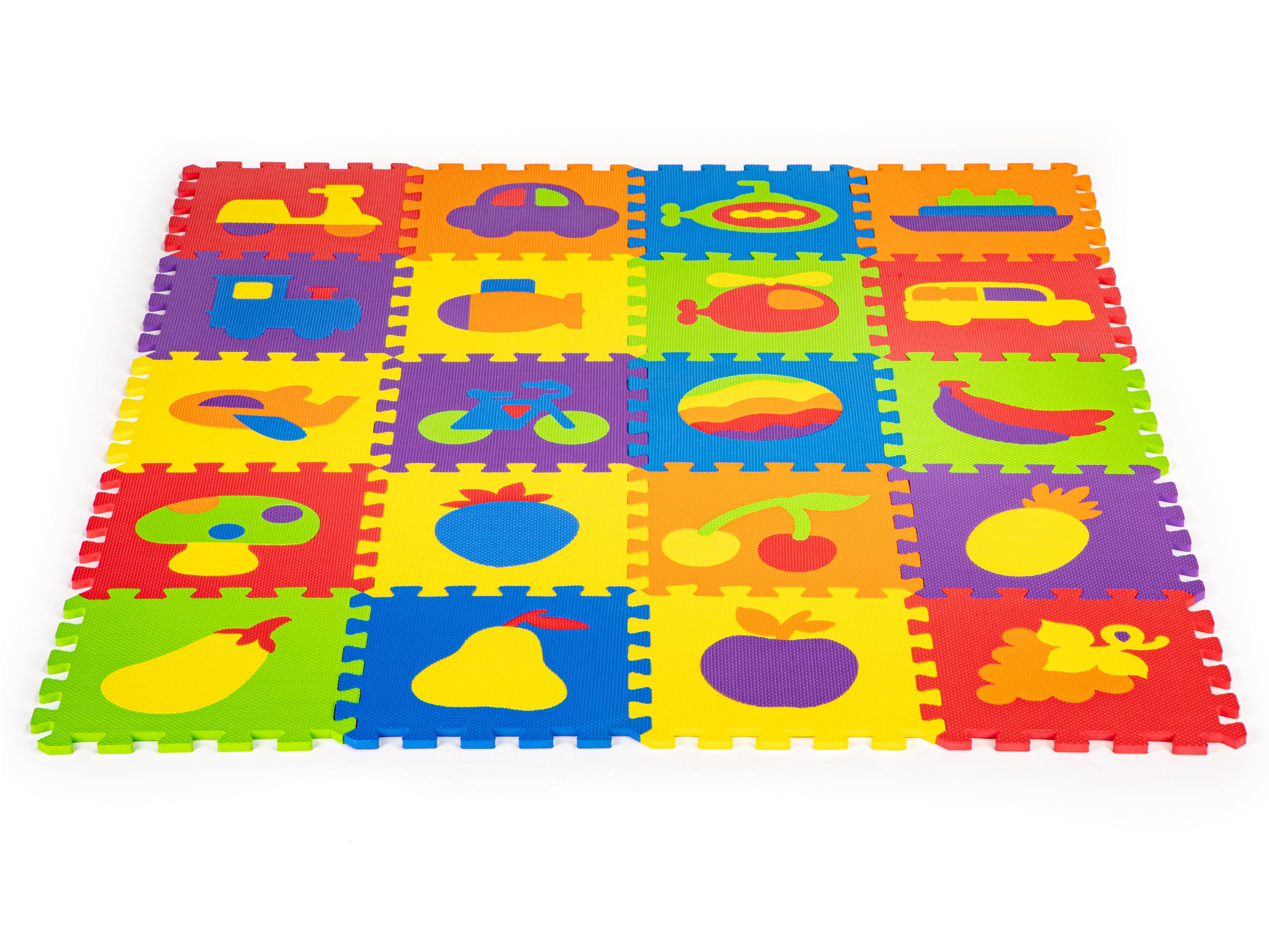 Mokomasis putplasčio kilimėlis EVA dėlionė 20 dalių 148x119cm ECOTOYS
