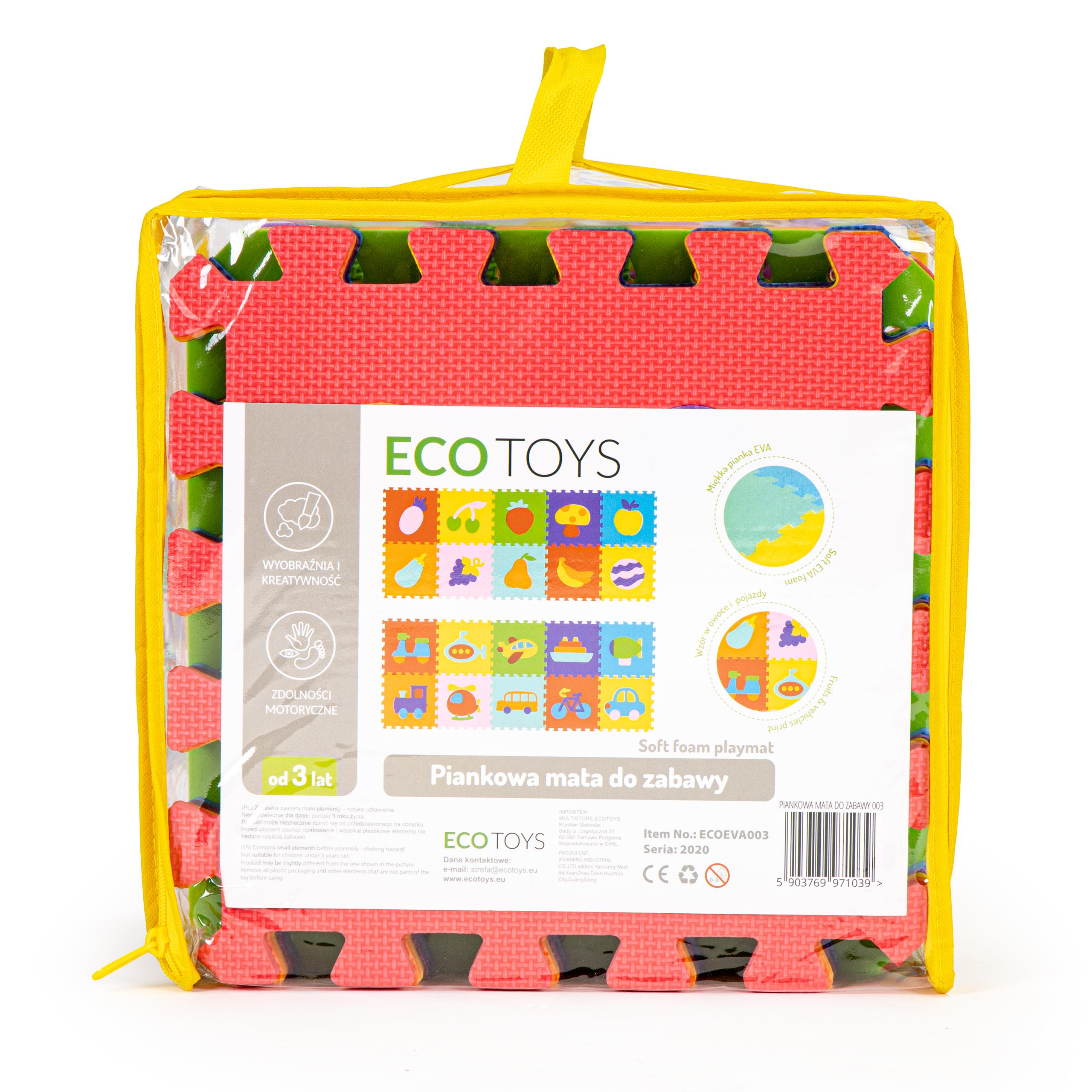 Mokomasis putplasčio kilimėlis EVA dėlionė 20 dalių 148x119cm ECOTOYS