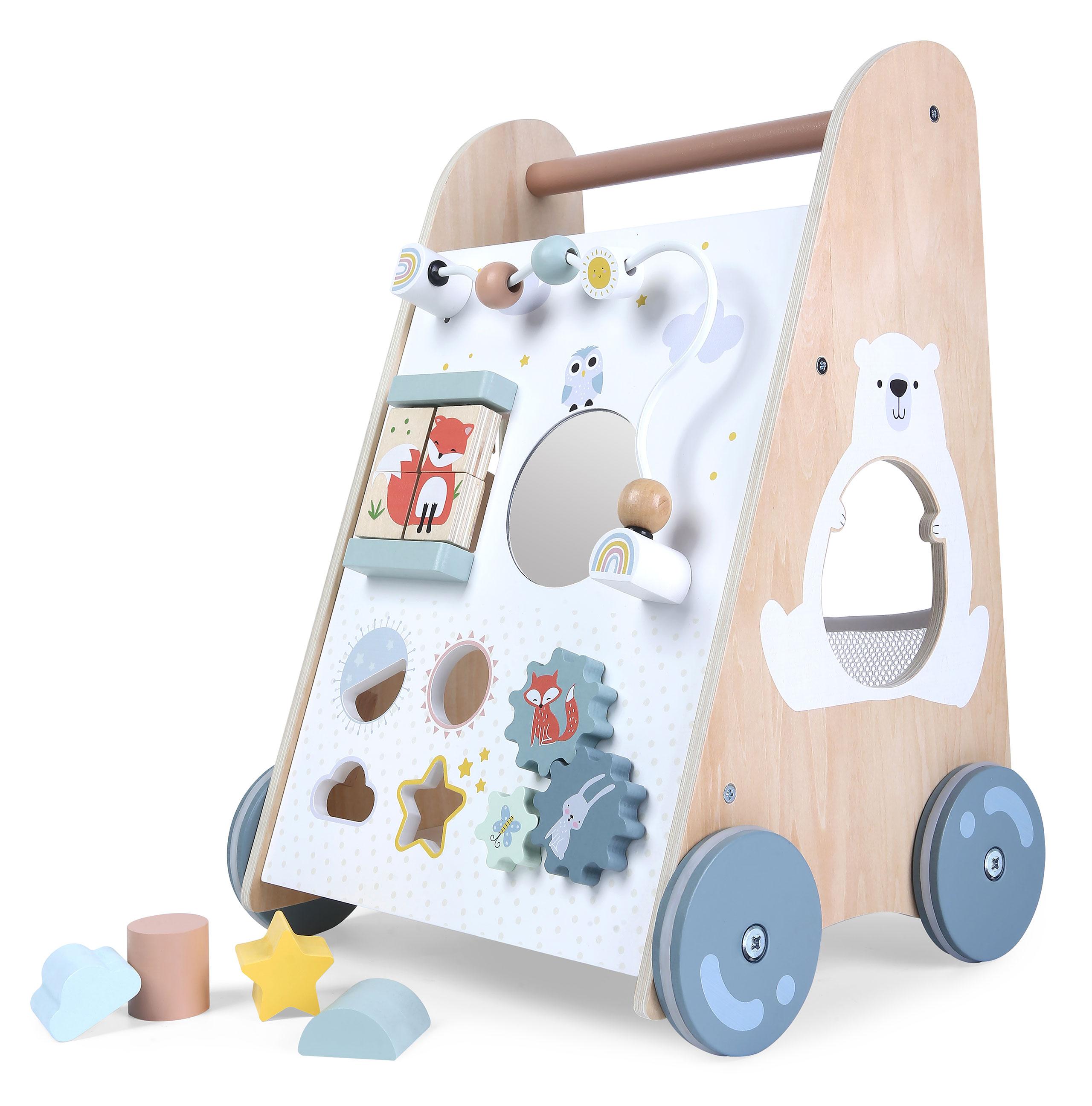 Multistore ECOTOYS medinis vežimėlis kūdikiui