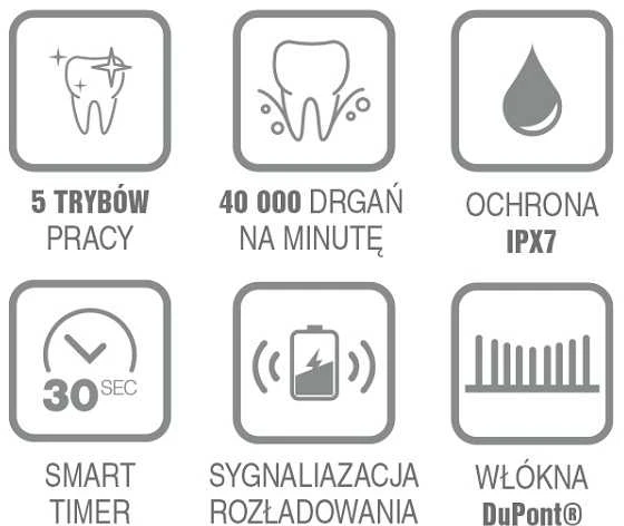 Lucznik Sonic dantų šepetėlis SD100C, baltas