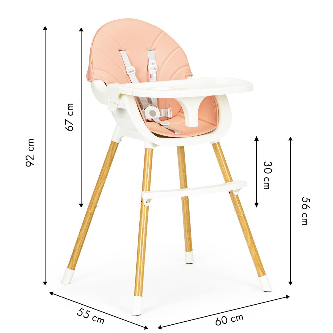 Ecotoys Maitinimo kėdutė Eko Žaislas Bangos 2in1 Rožinė