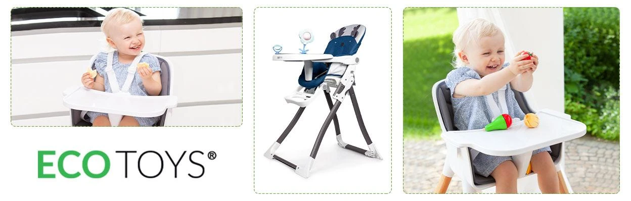 Ecotoys Maitinimo kėdutė Eko Žaislas Mėlynas Meškutis