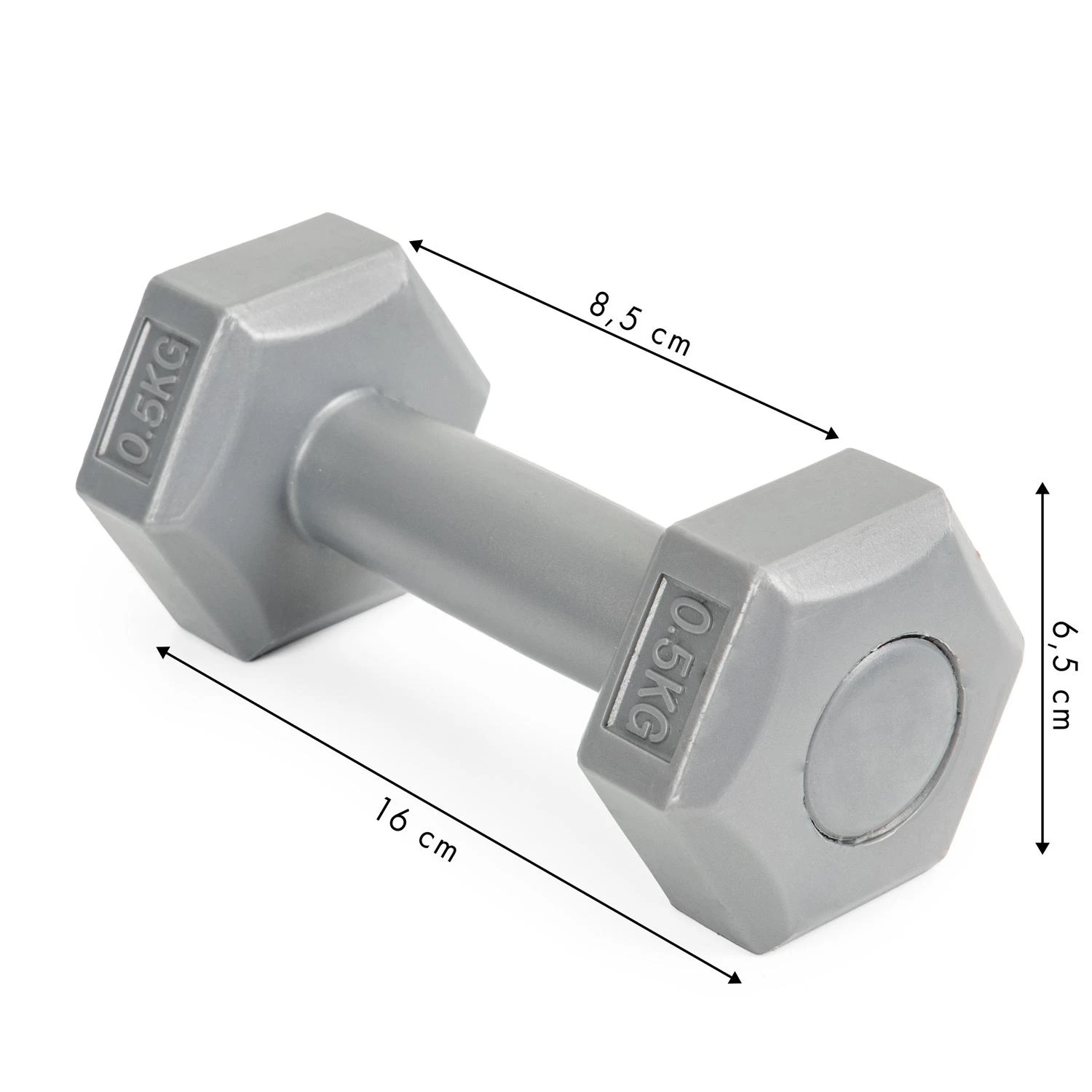 Fitneso hantelių rinkinys ModernHOME, pilkas, 2 x 0,5kg