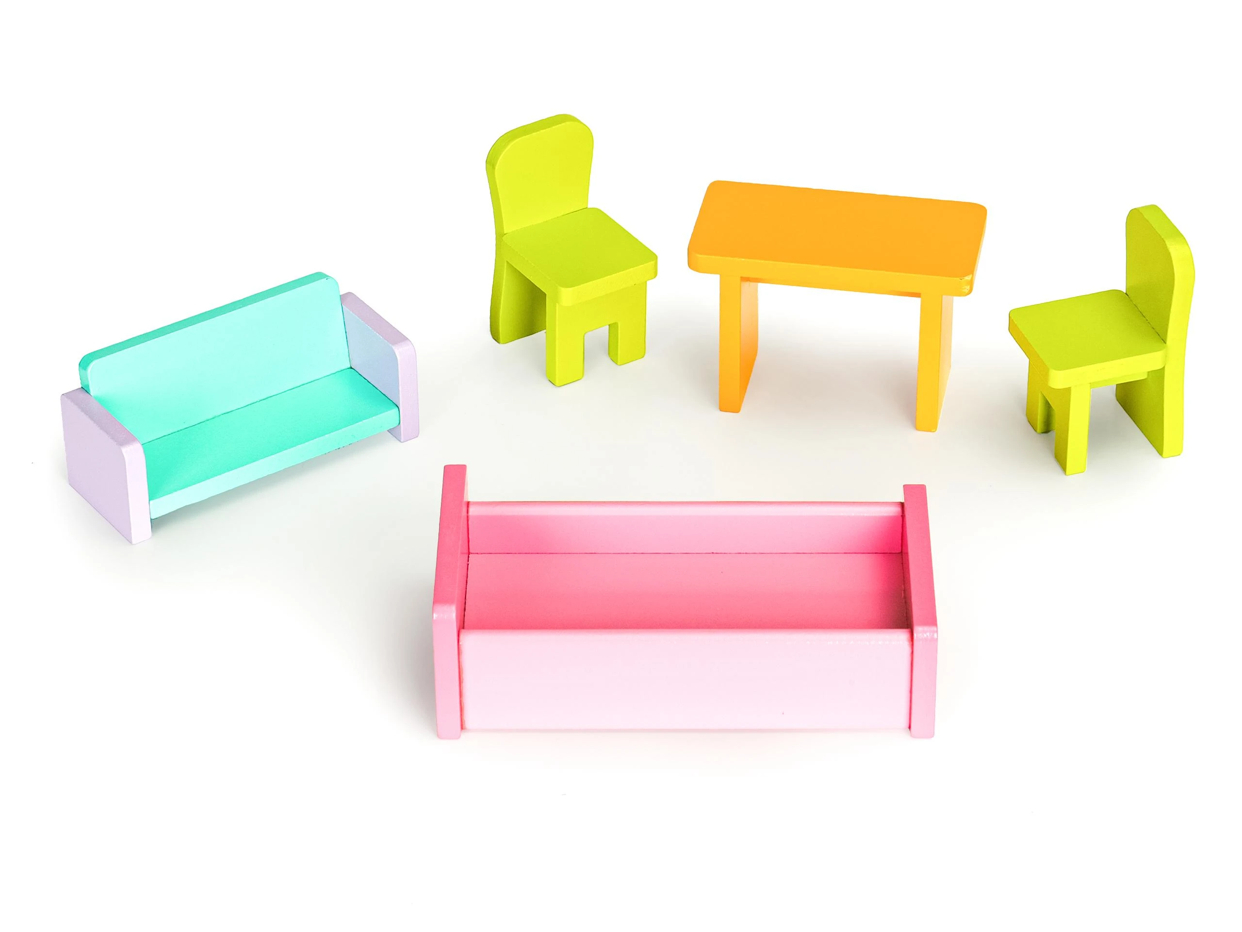 Lėlių namelis su baldeliais ECOTOYS 95 cm. aukščio