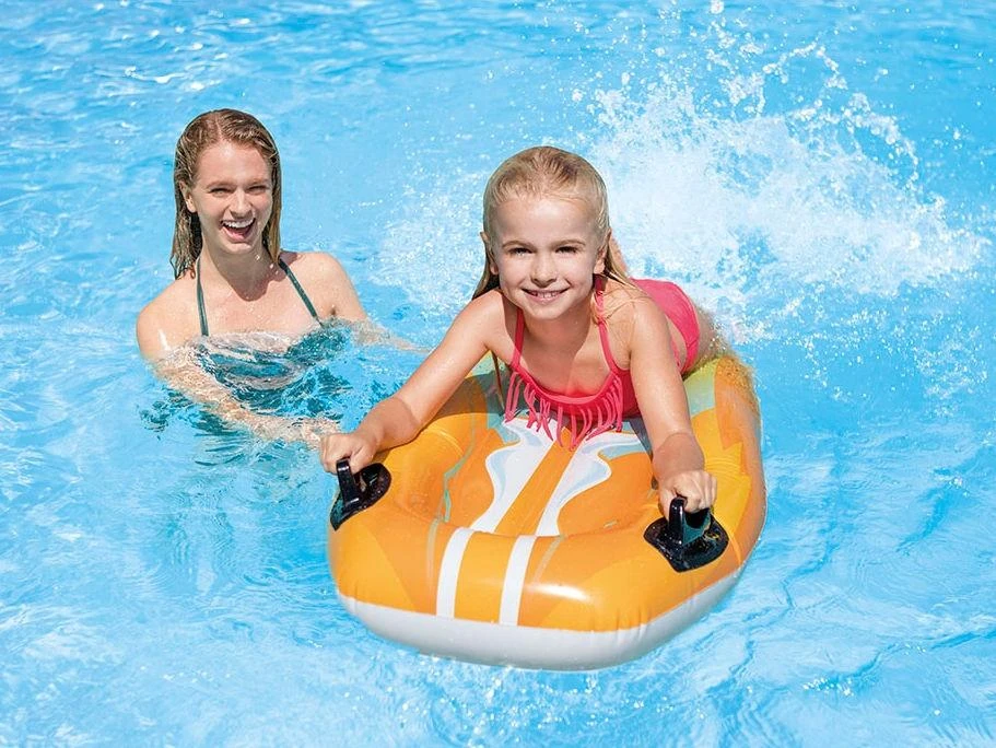Intex Inflatable Swimming Board Joy Riders Raudona/Baltas , Geltona/Baltas, Age 6+, 112 x 62 cm