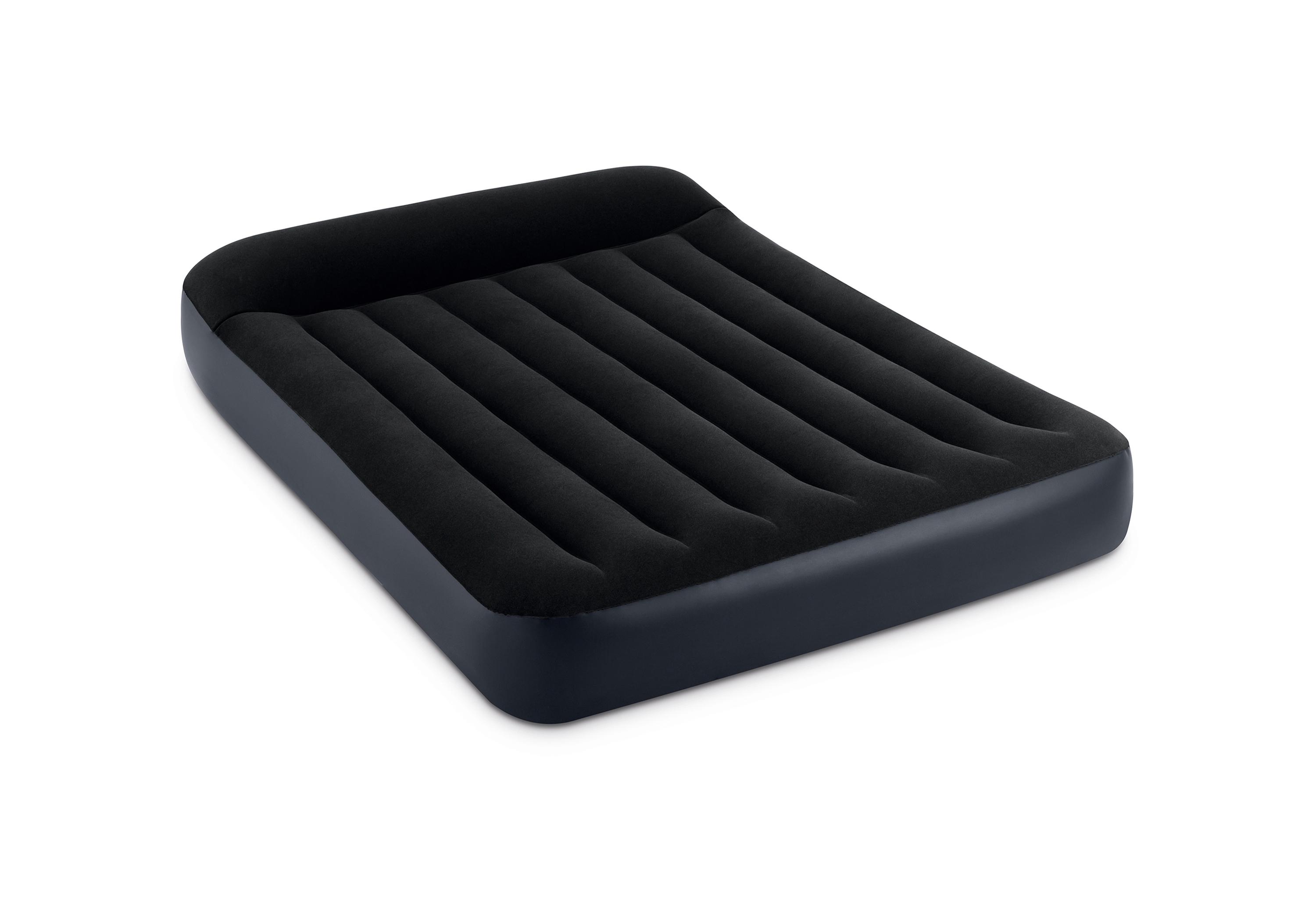 Intex Full Pillow Rest Classic Airbed su Fibre-Tech įmontuotu siurbliu, Juodas, 191x137x25cm