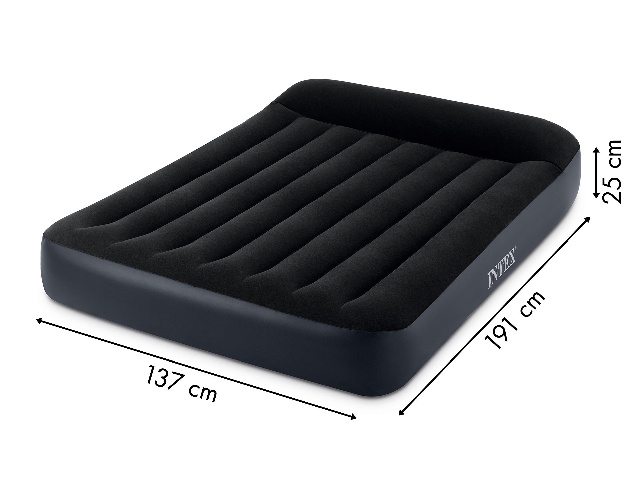 Intex Full Pillow Rest Classic Airbed su Fibre-Tech įmontuotu siurbliu, Juodas, 191x137x25cm