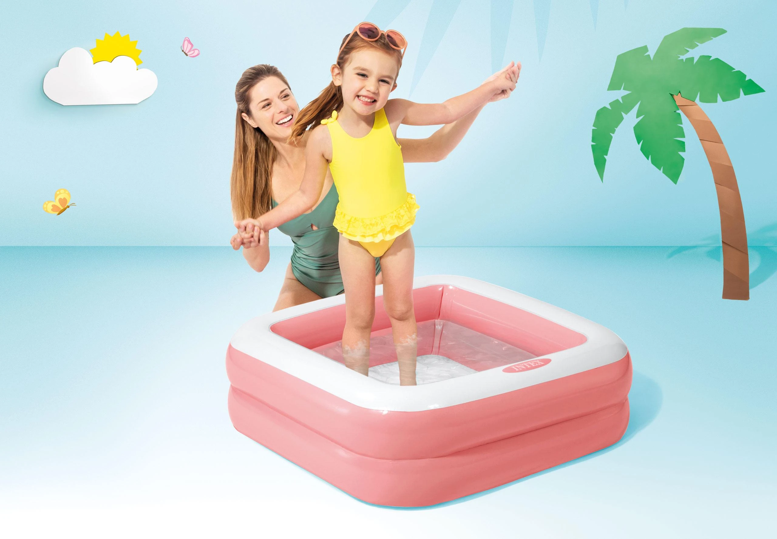 Pripučiamas vaikiškas baseinas Intex 57100, šviesiai rožinis