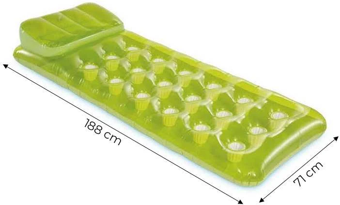 Pripučiamas plaukimo čiužinys 188 x 71 cm žalias- 58890 INTEX