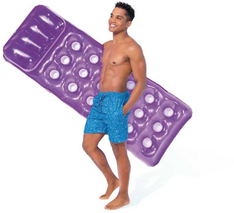Pripučiamas plaukimo čiužinys 188 x 71 cm violetinės spalvos - 58890 INTEX