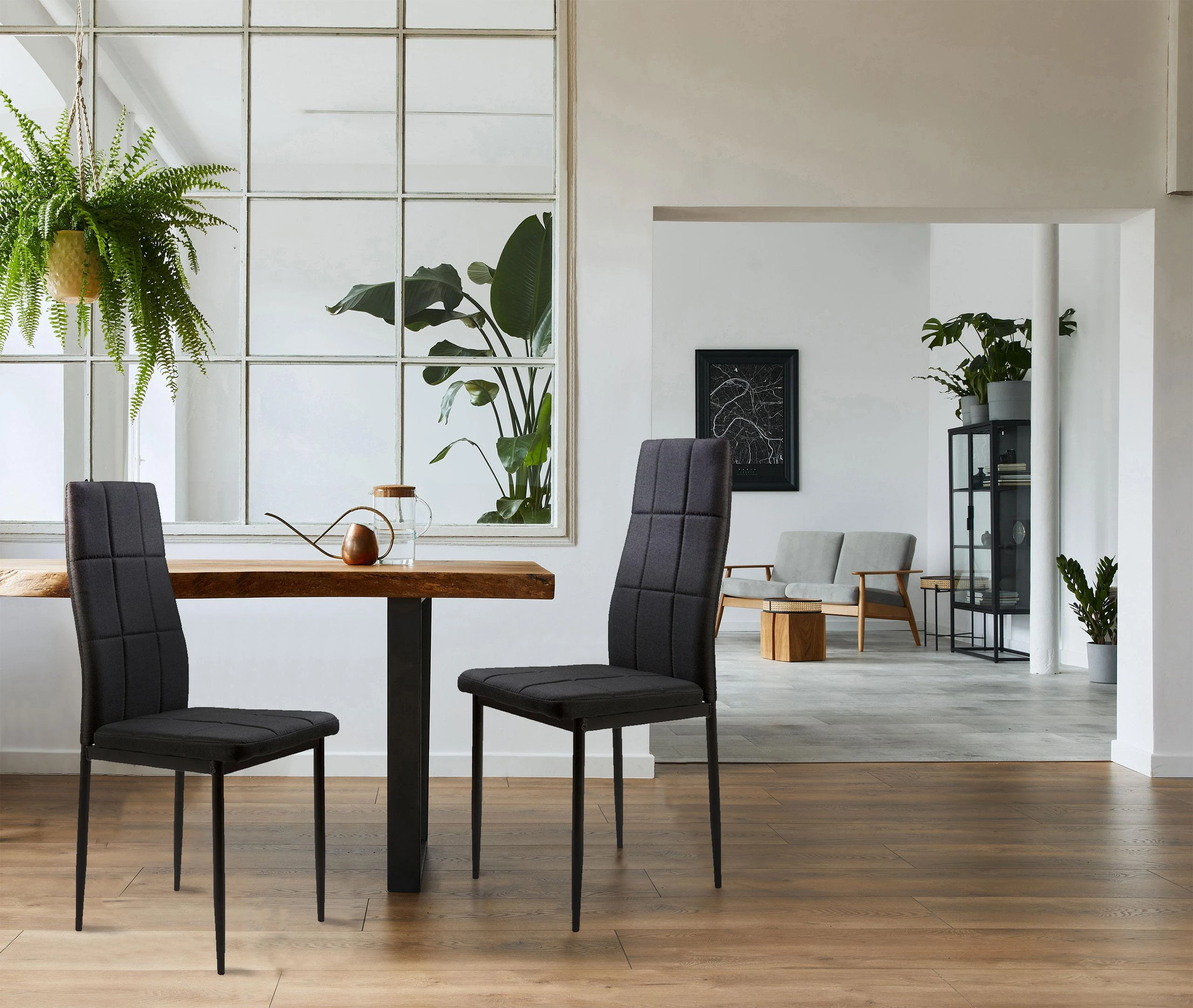 4-ių kėdžių komplektas ModernHome, juodas