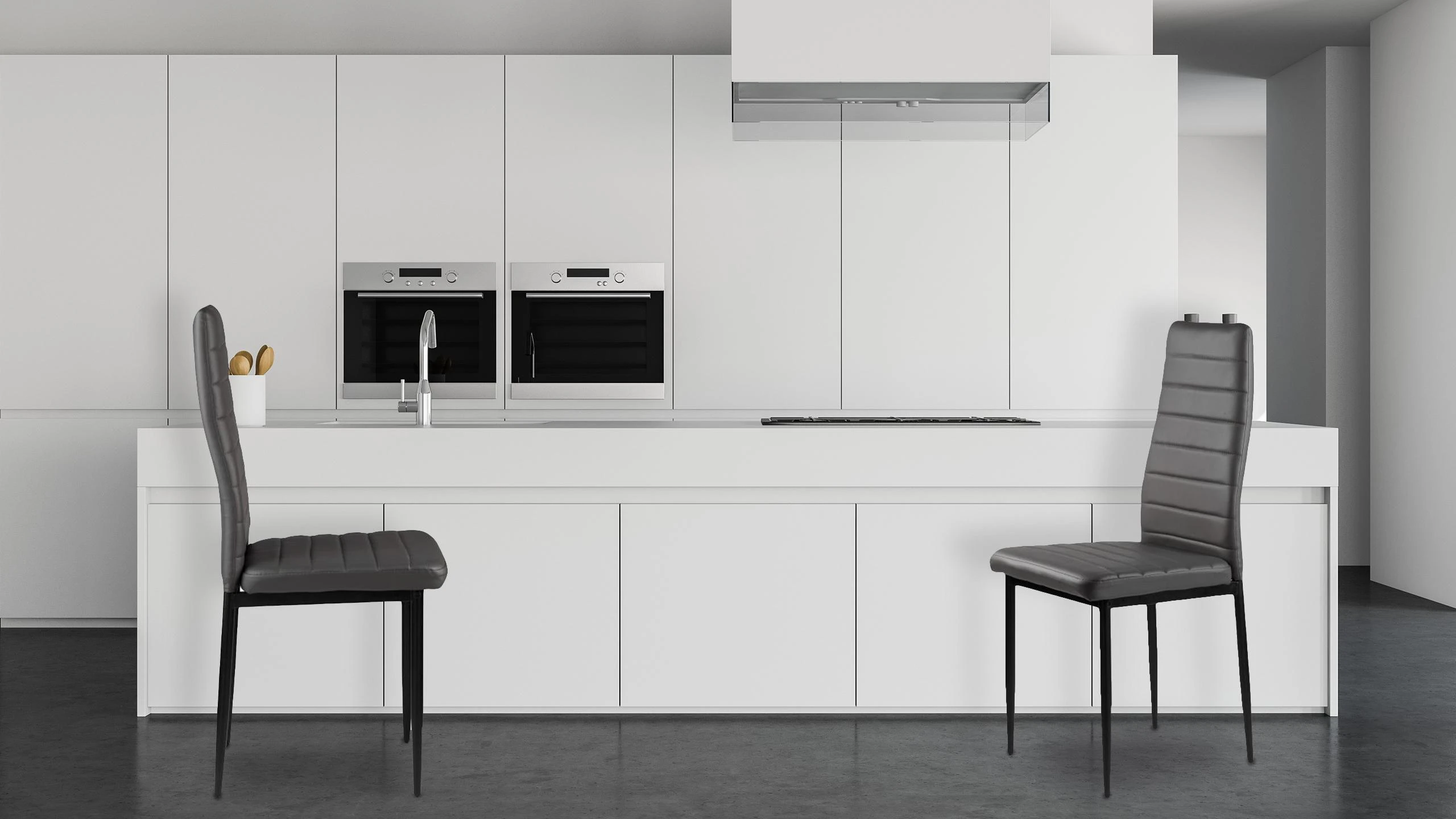 4-ių kėdžių komplektas ModernHome Prestige, juodas