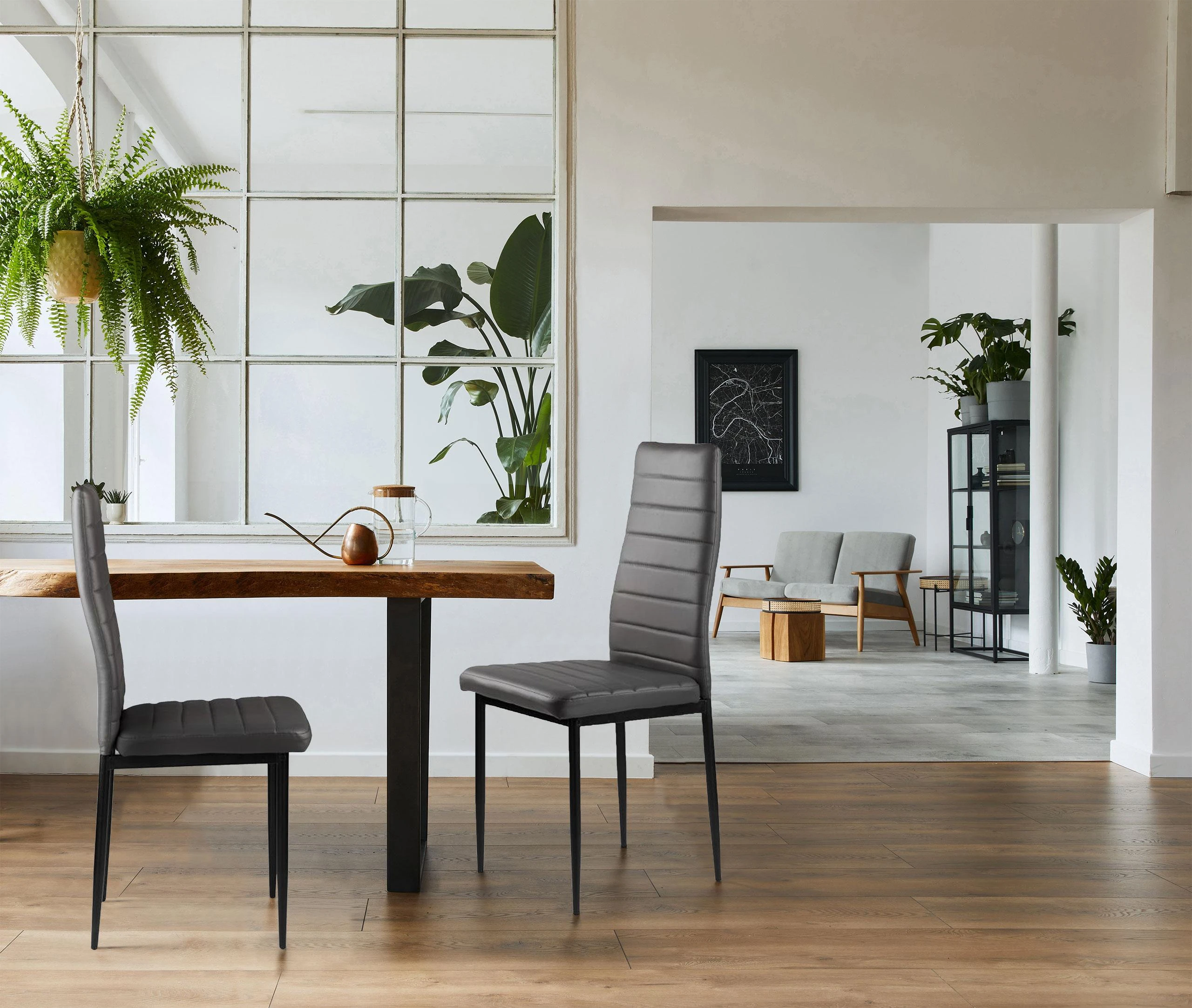 4-ių kėdžių komplektas ModernHome Prestige, juodas