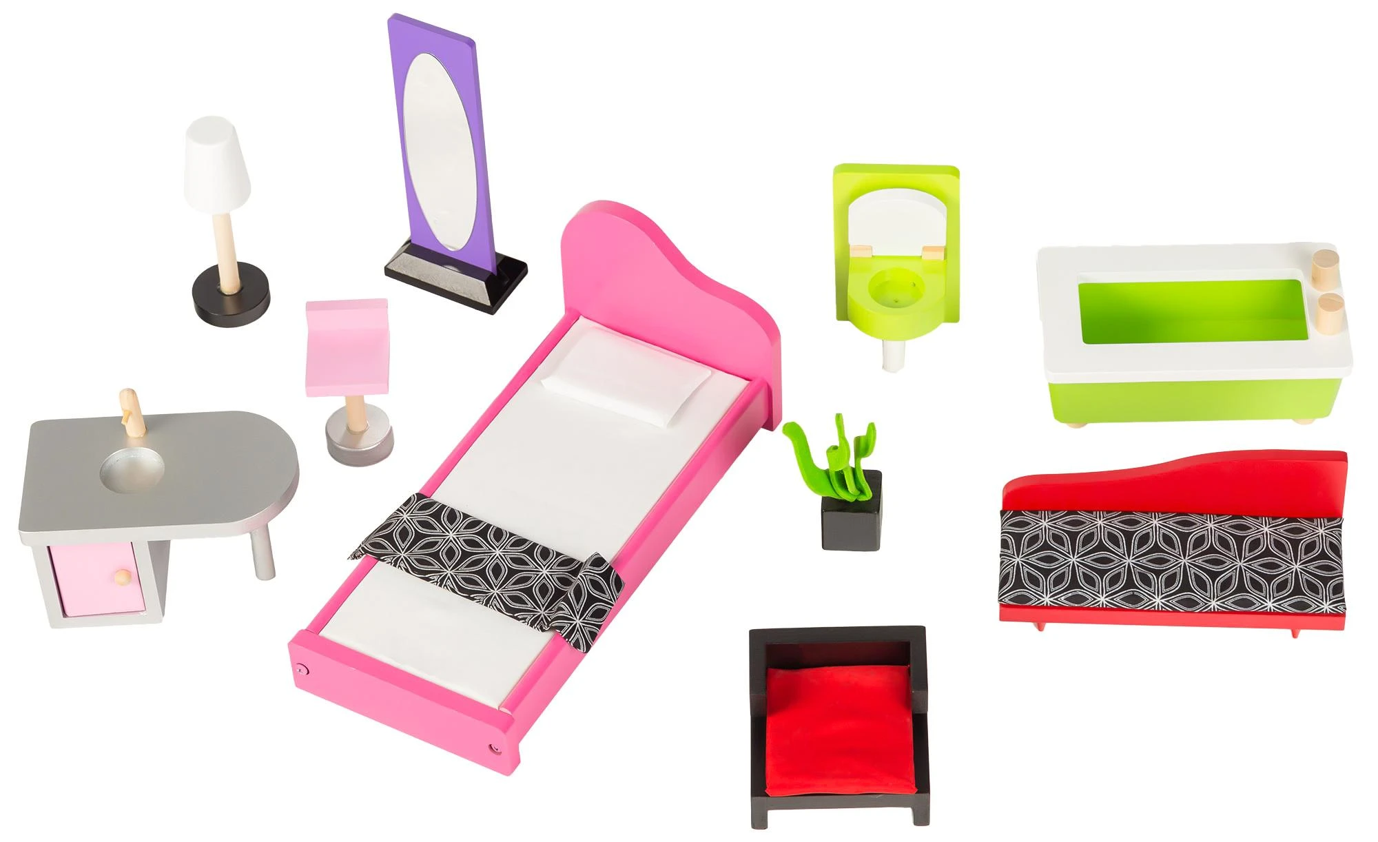 Didelis medinis lėlių namelis su liftu lėlėms - Malibu Residence ECOTOYS