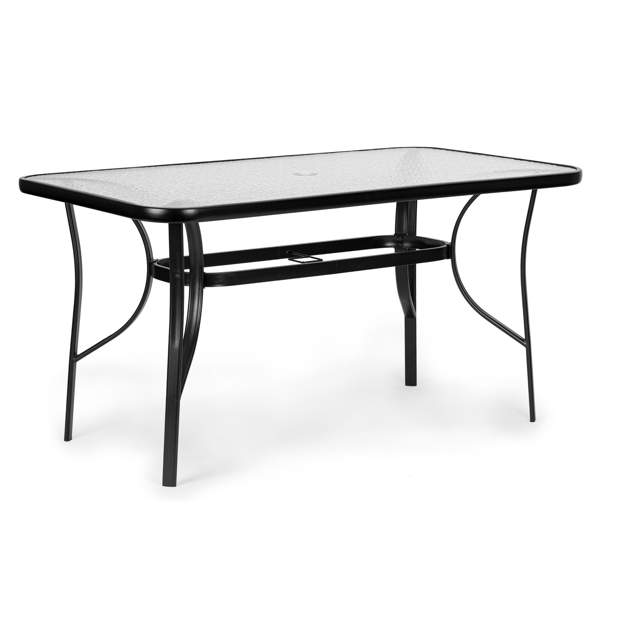 Modernhome Glass garden table Wave 140x80cm terrace balcony table