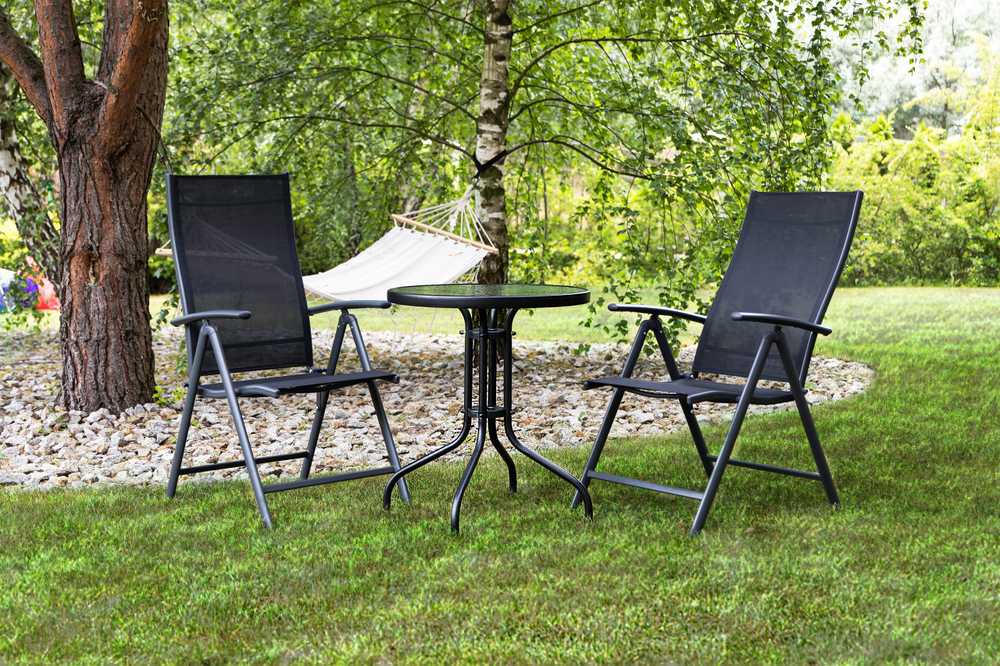 Bauerkraft Stiklinis kavos staliukas balkonui, terasai, kiemui, apvalus, juodas