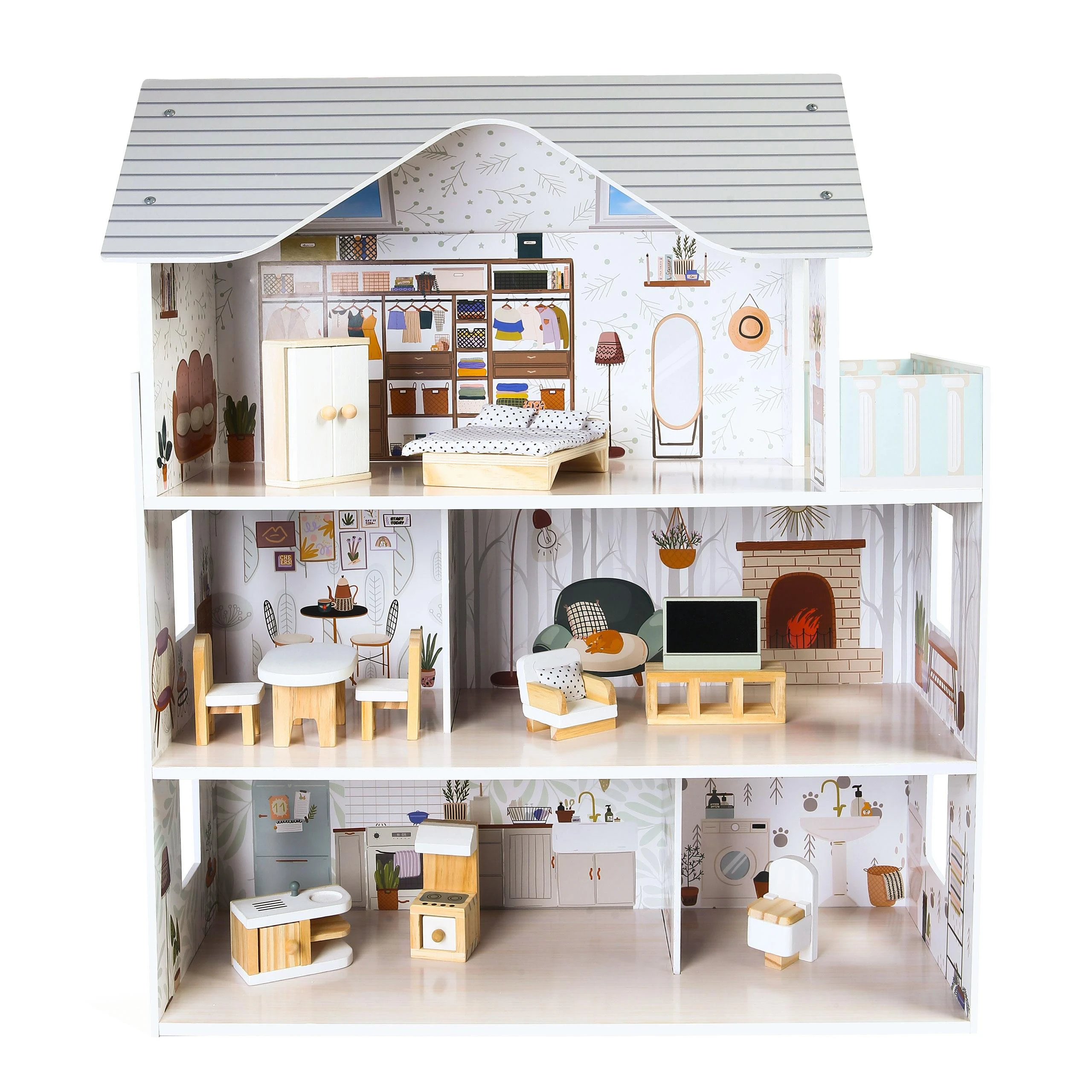 Ecotoys Lėlių namelis medinis Emma residence