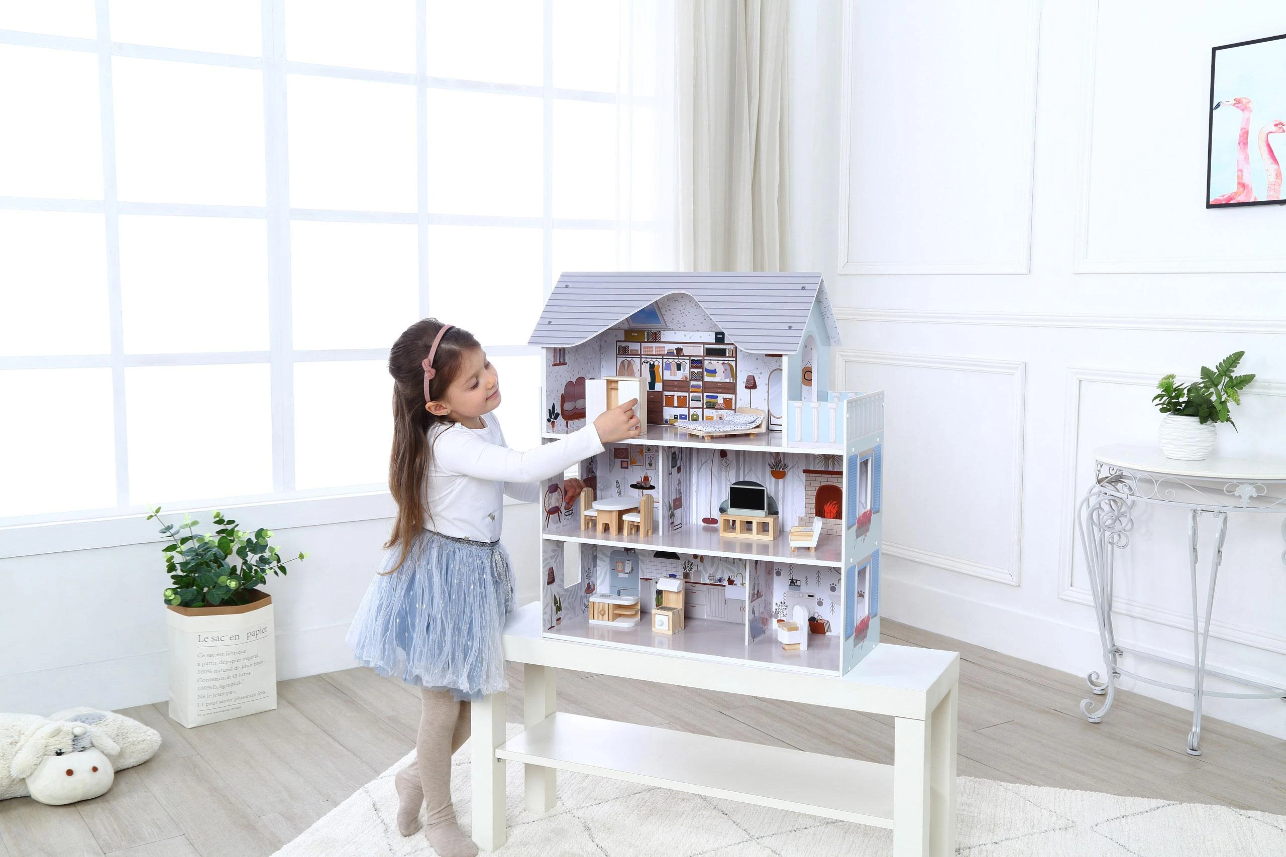 Ecotoys Lėlių namelis medinis Emma residence