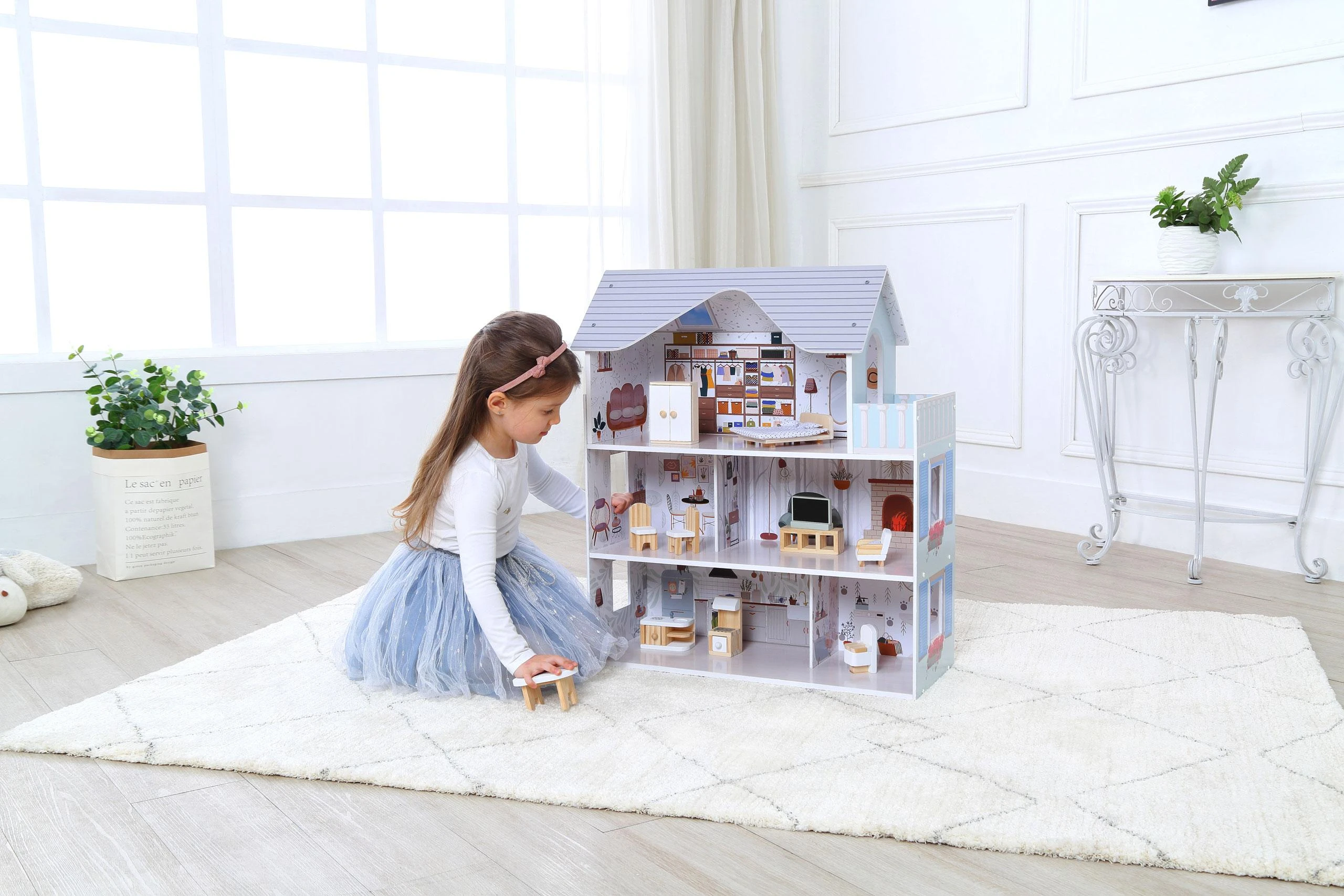 Ecotoys Lėlių namelis medinis Emma residence