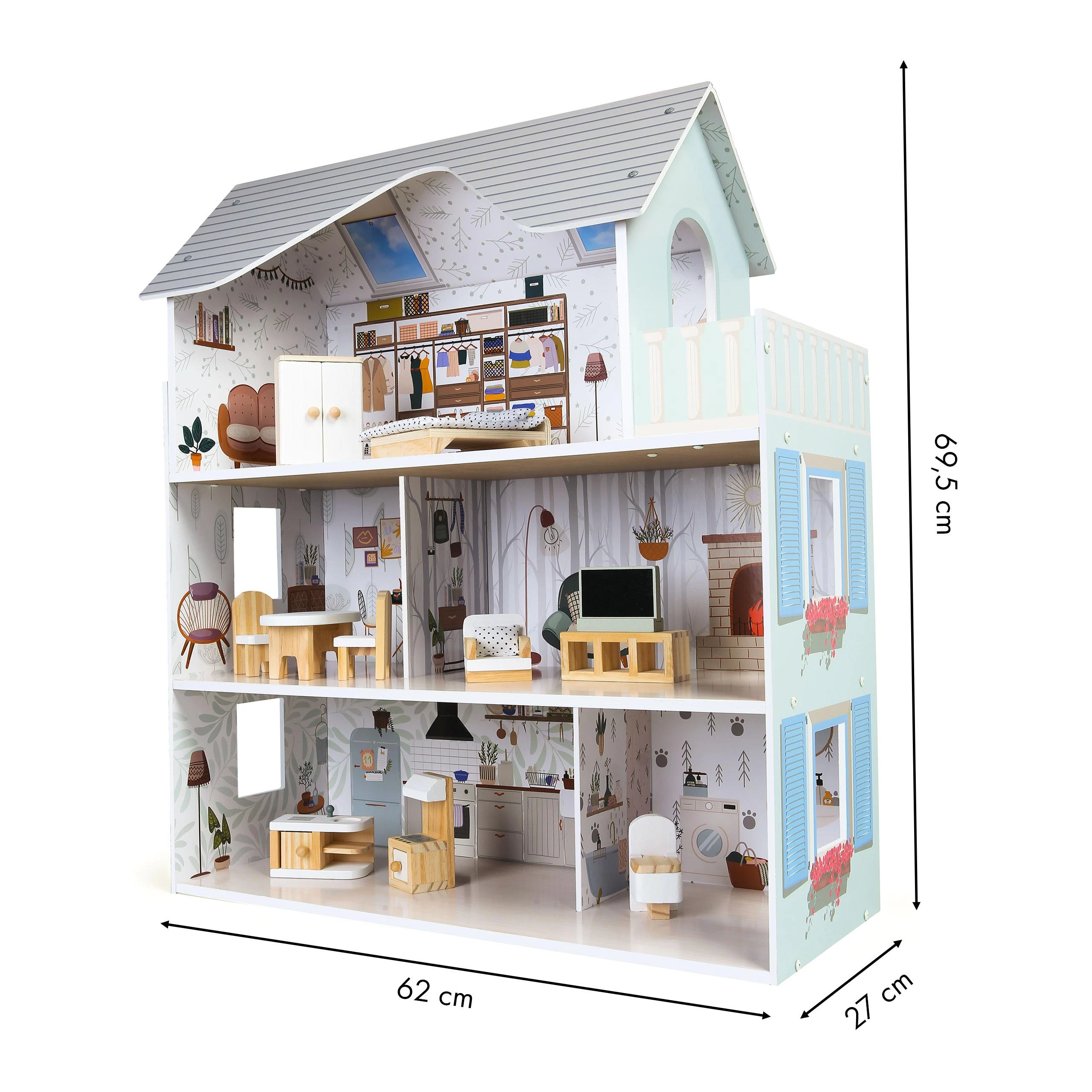 Ecotoys Lėlių namelis medinis Emma residence