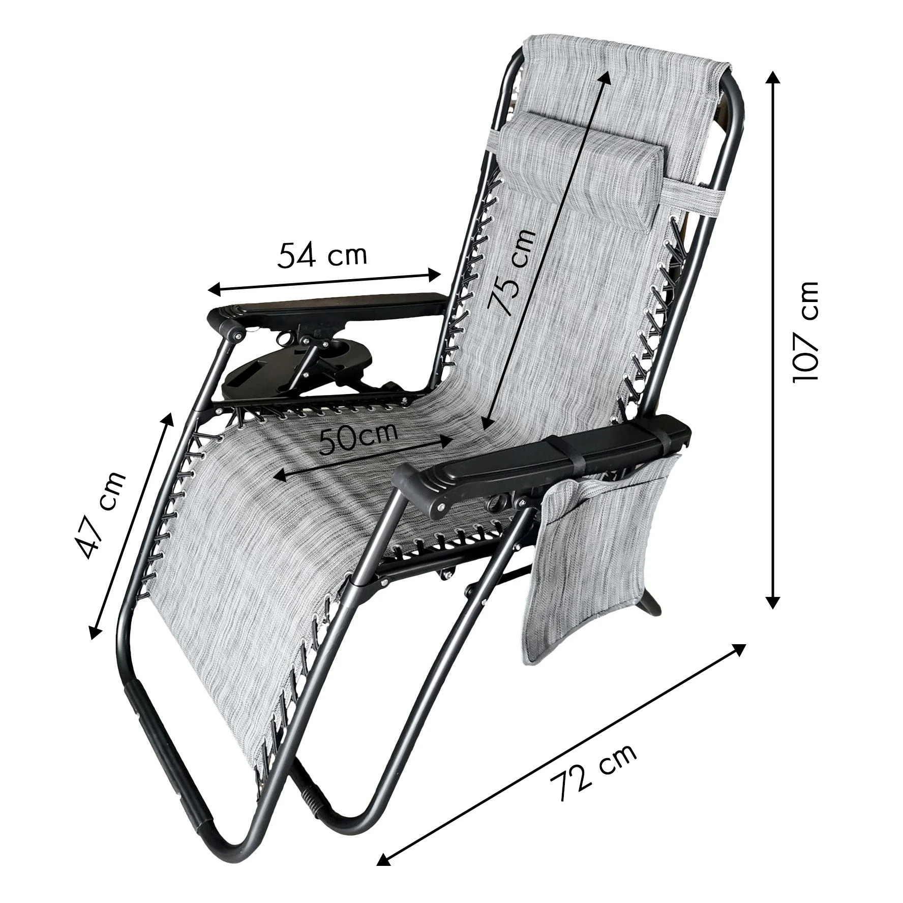 Sulankstomas gultas 72x107 cm ModernHome, pilkas