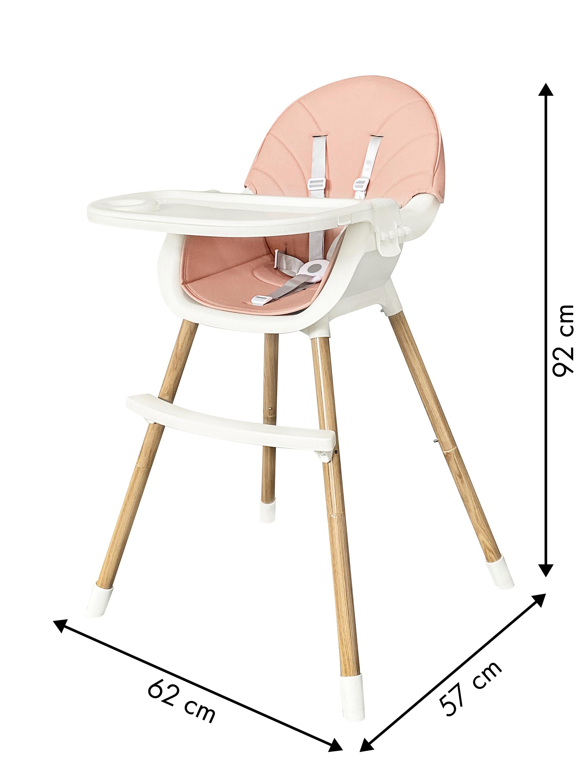 Ecotoys Maitinimo kėdutė Eko Žaislas Bangos 2in1 Rožinė