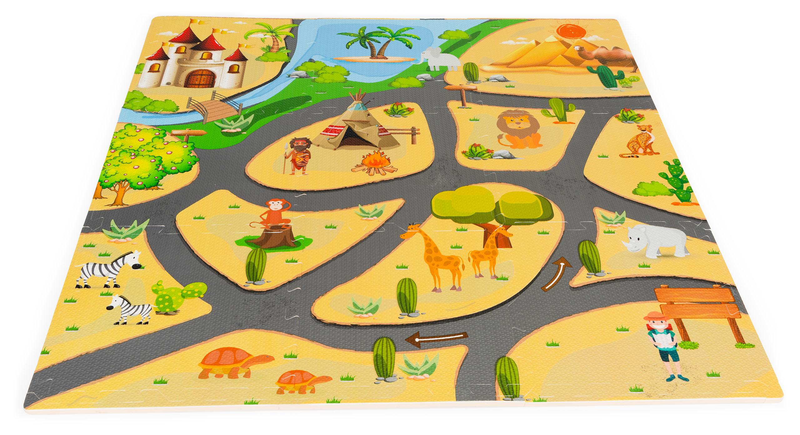 Ecotoys Edukacinis kilimėlis "safari" 9 dalių